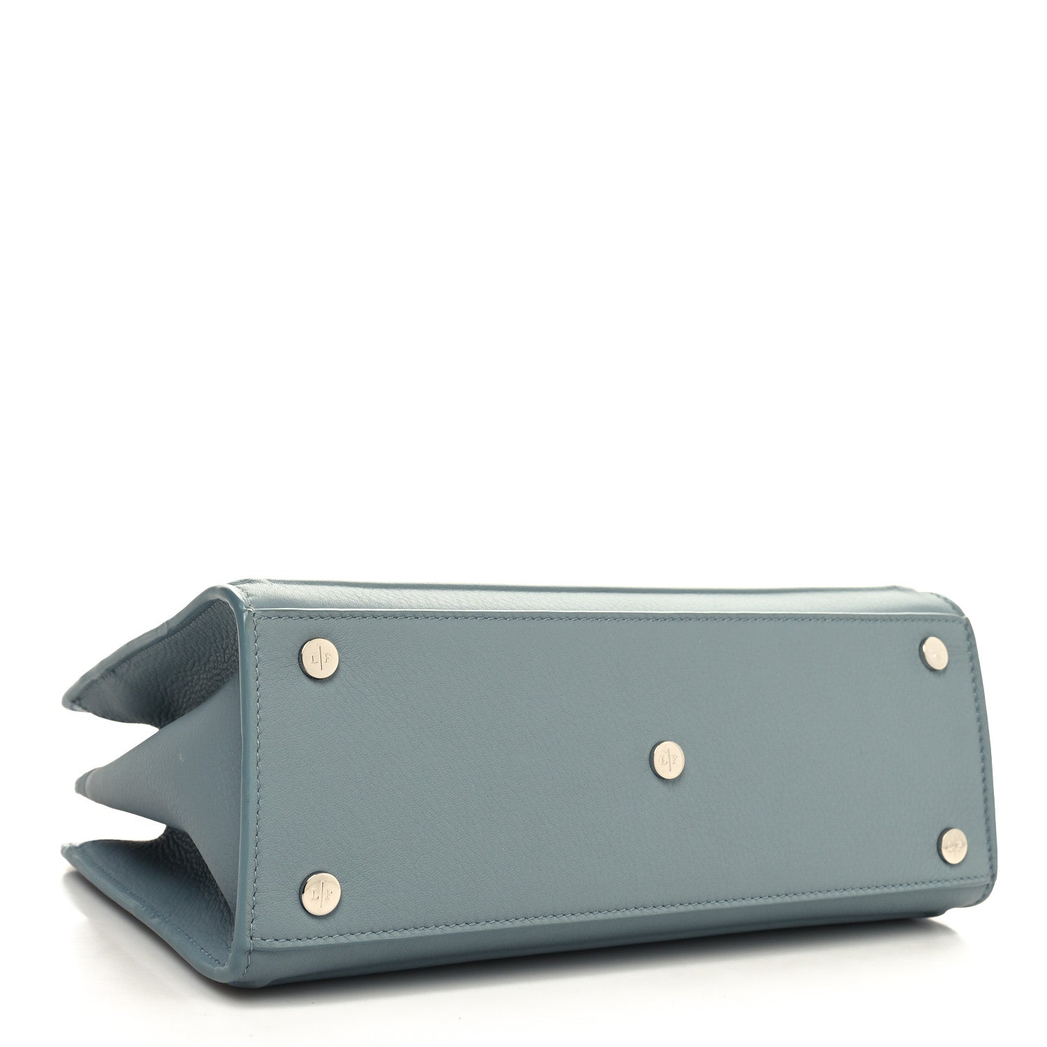 Loro Piana Grained Calfskin Cluisee Petite Top Handle Bag Sky Blue 4 of 10
