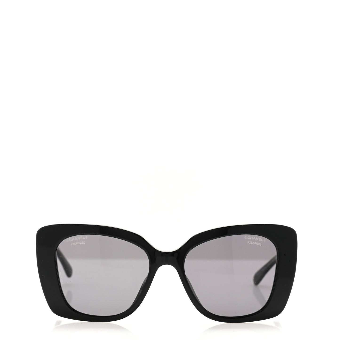 Acetate Strass Polarized Square Sunglasses 5422-B-A Black