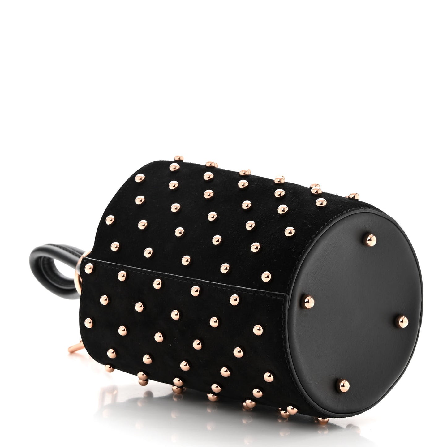 Suede Calfskin Mini Roxy Bucket Bag Black