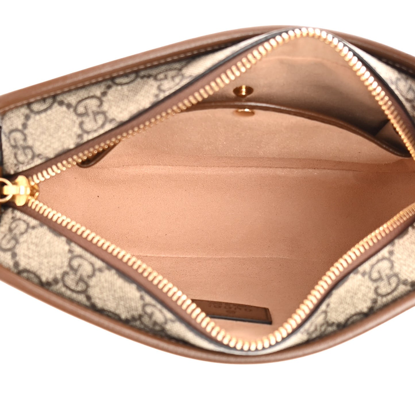 GG Supreme Monogram Azalea Calfskin Mini Retro Interlocking G Shoulder Bag Beige Ebony Brown Sugar