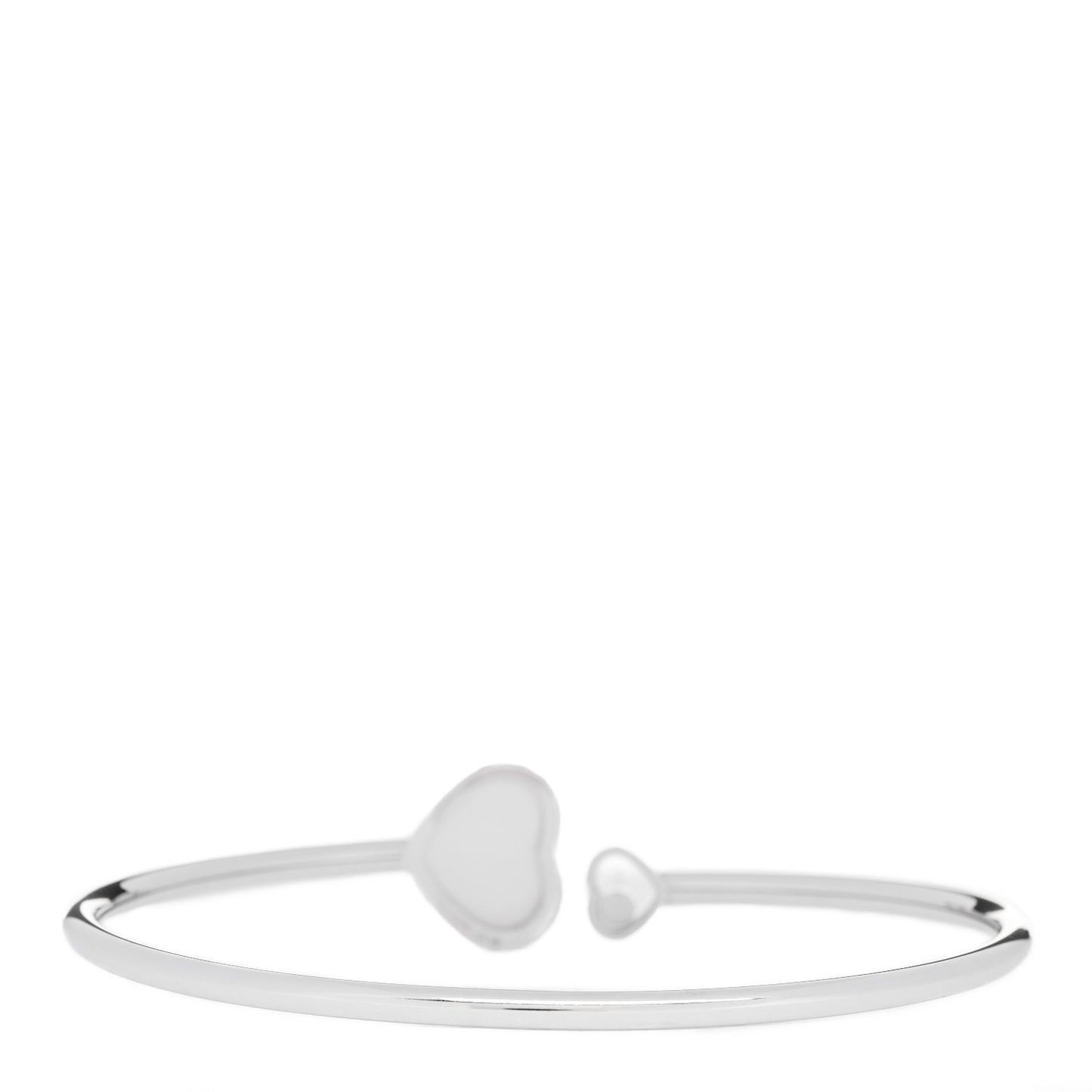 18K White Gold Diamond Mother of Pearl Happy Hearts Bangle Bracelet