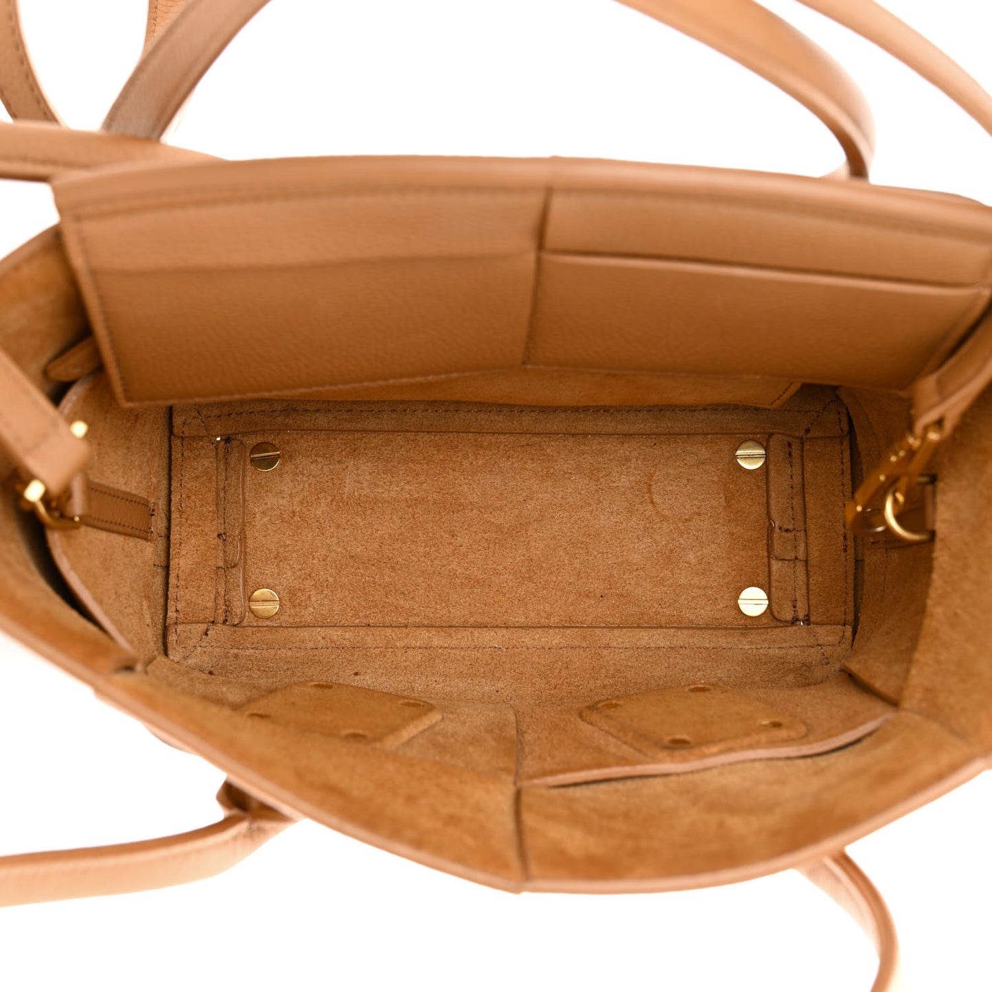 Grained Calfskin Maxi Intrecciato Mini Arco Caramel