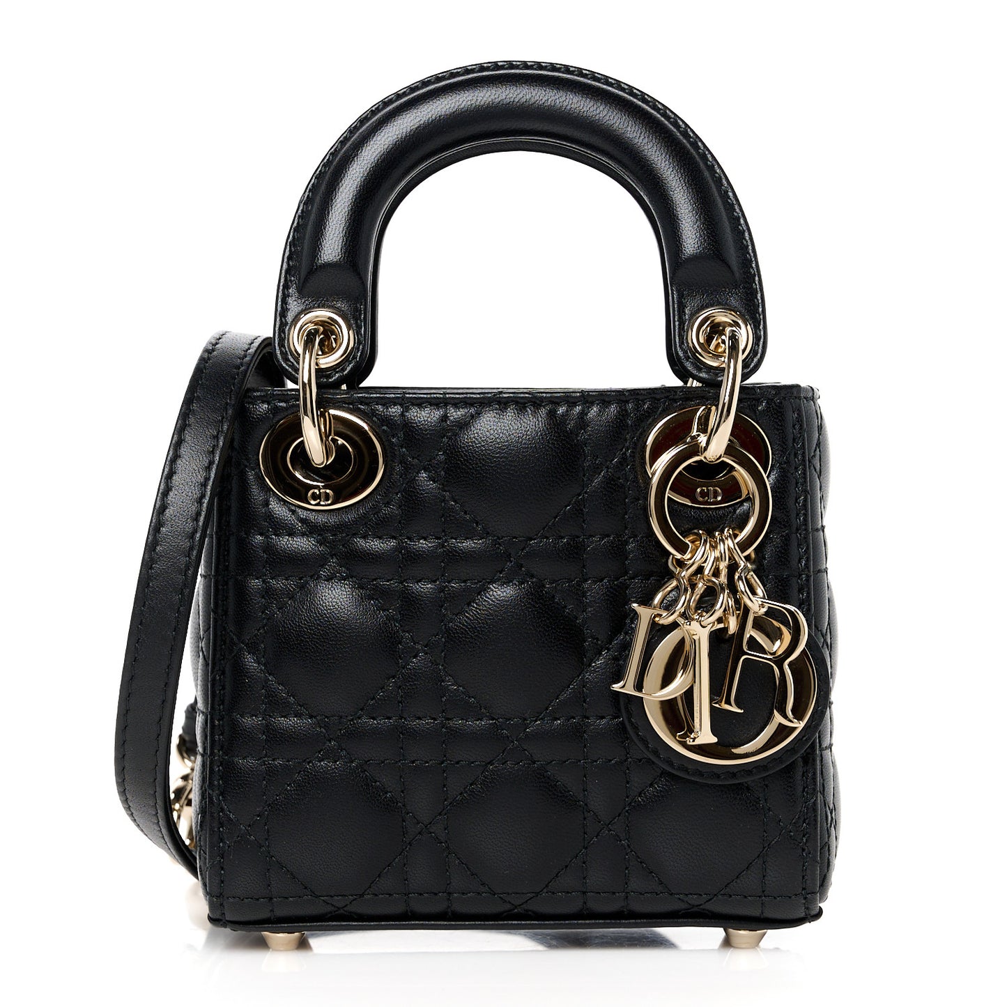 Lambskin Cannage Micro Lady Dior Black