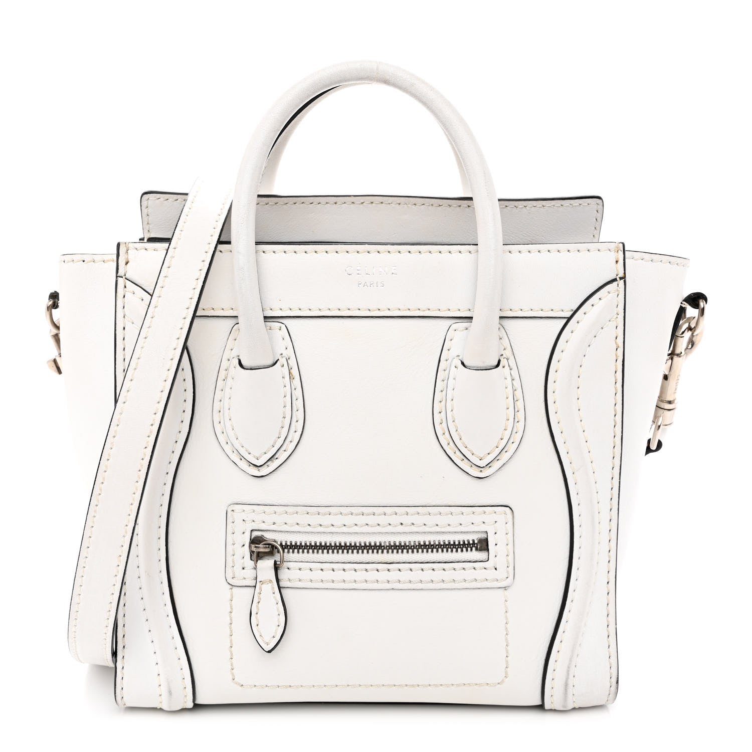 Celine Smooth Calfskin Nano Luggage White 1 of 13