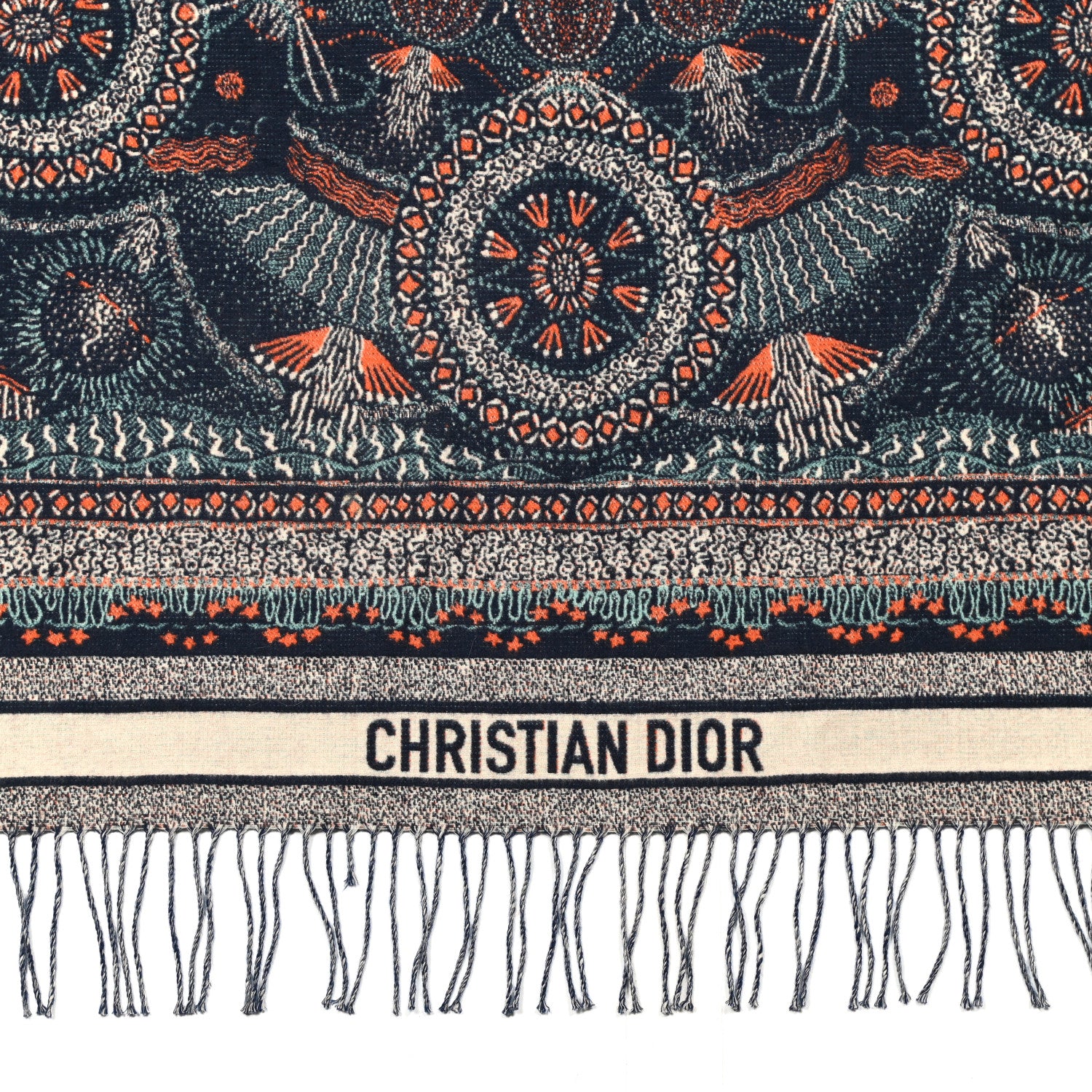 Christian Dior Wool Throw Cream Bleu 3 of 7