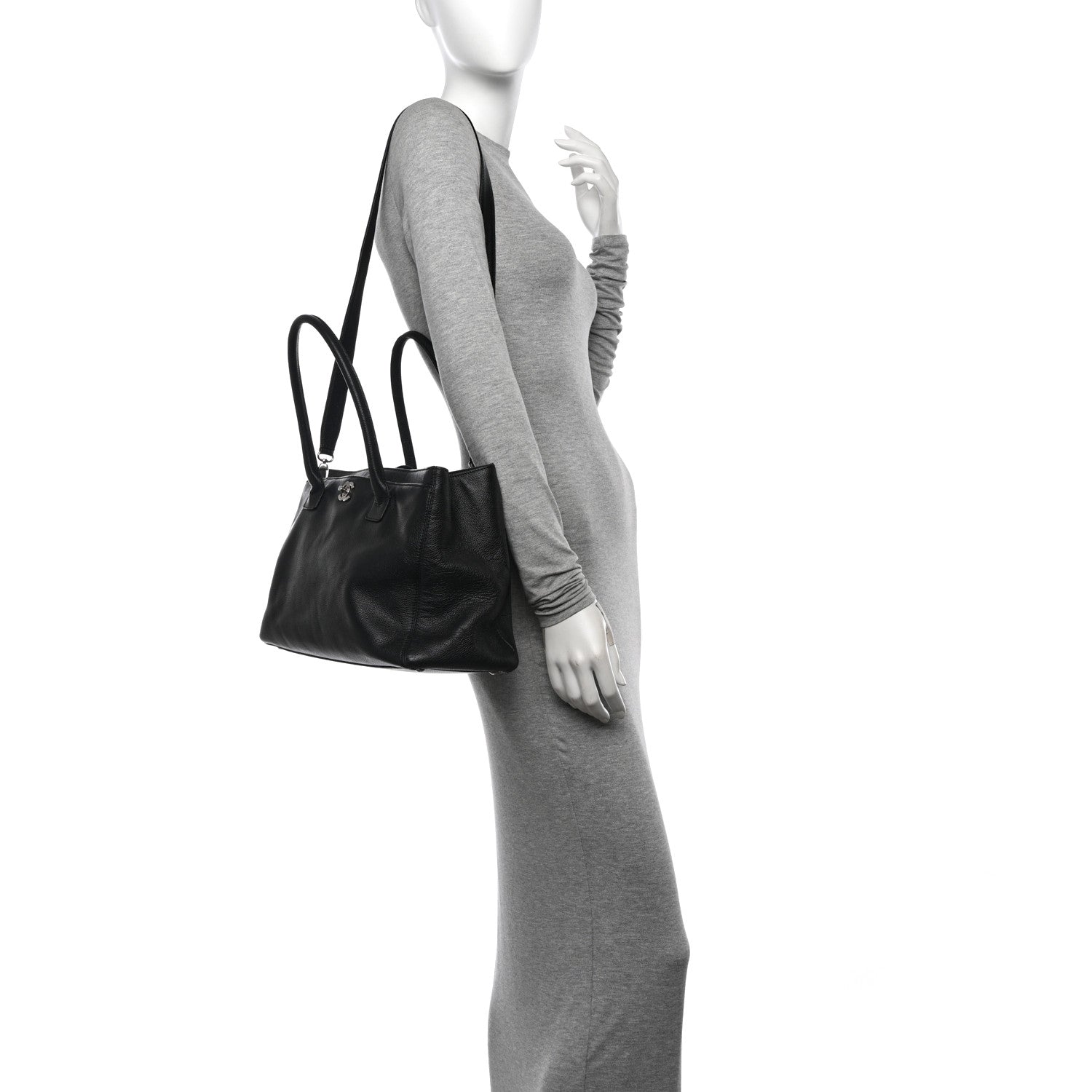 Chanel Calfskin Cerf Executive Shopper Tote Black 2 of 12