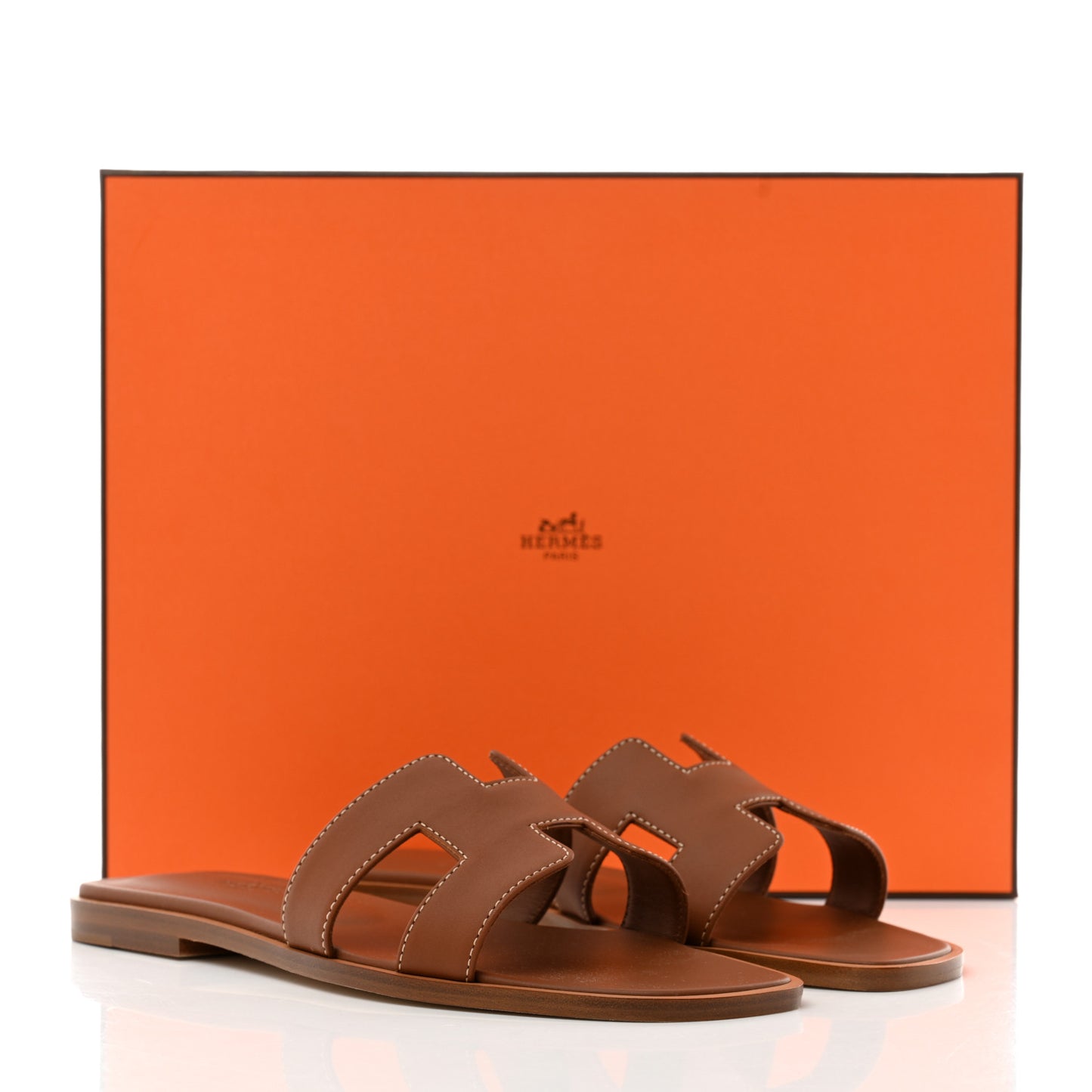 Box Calfskin Oran Sandals 36 Gold