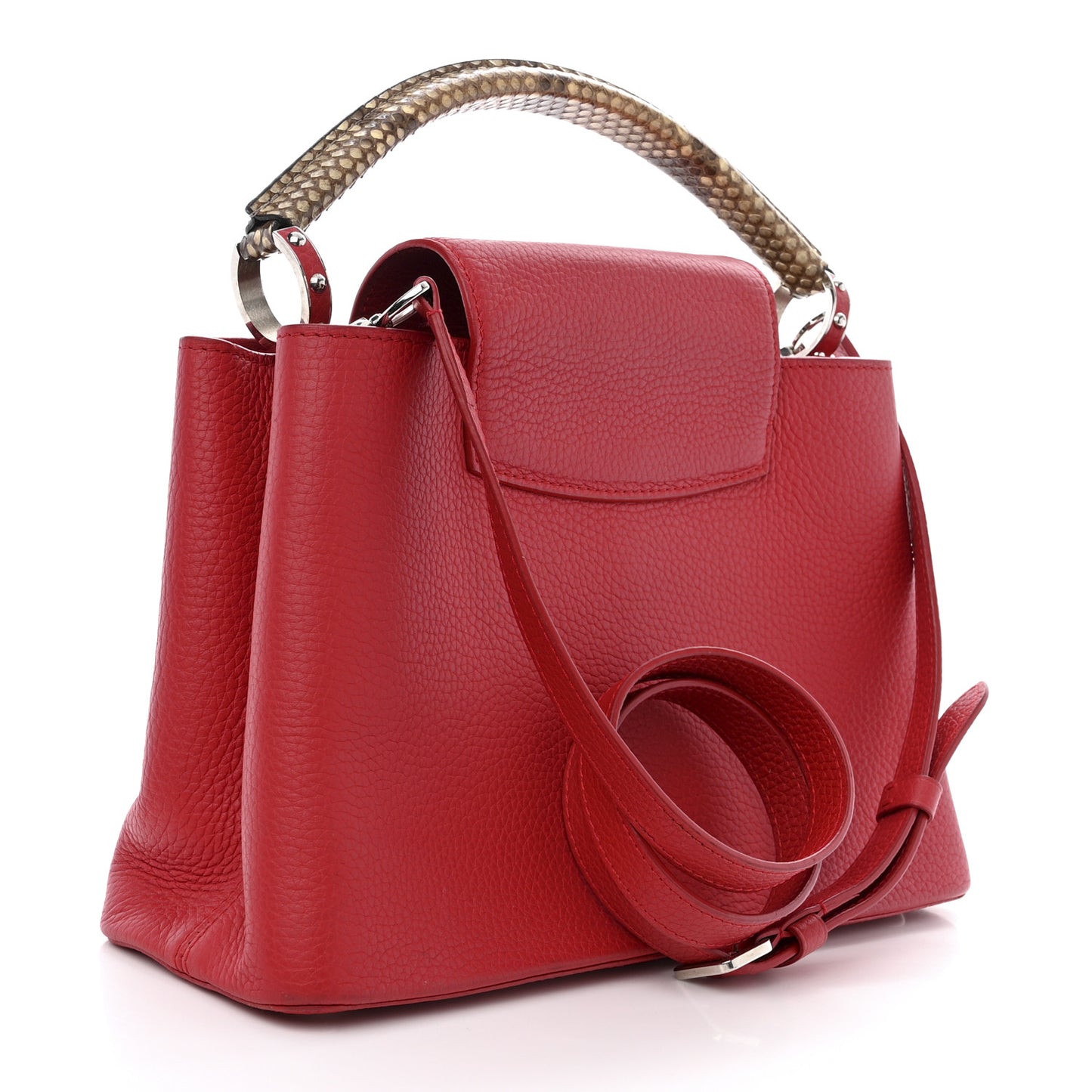 Taurillon Snakeskin Capucines PM Rubis