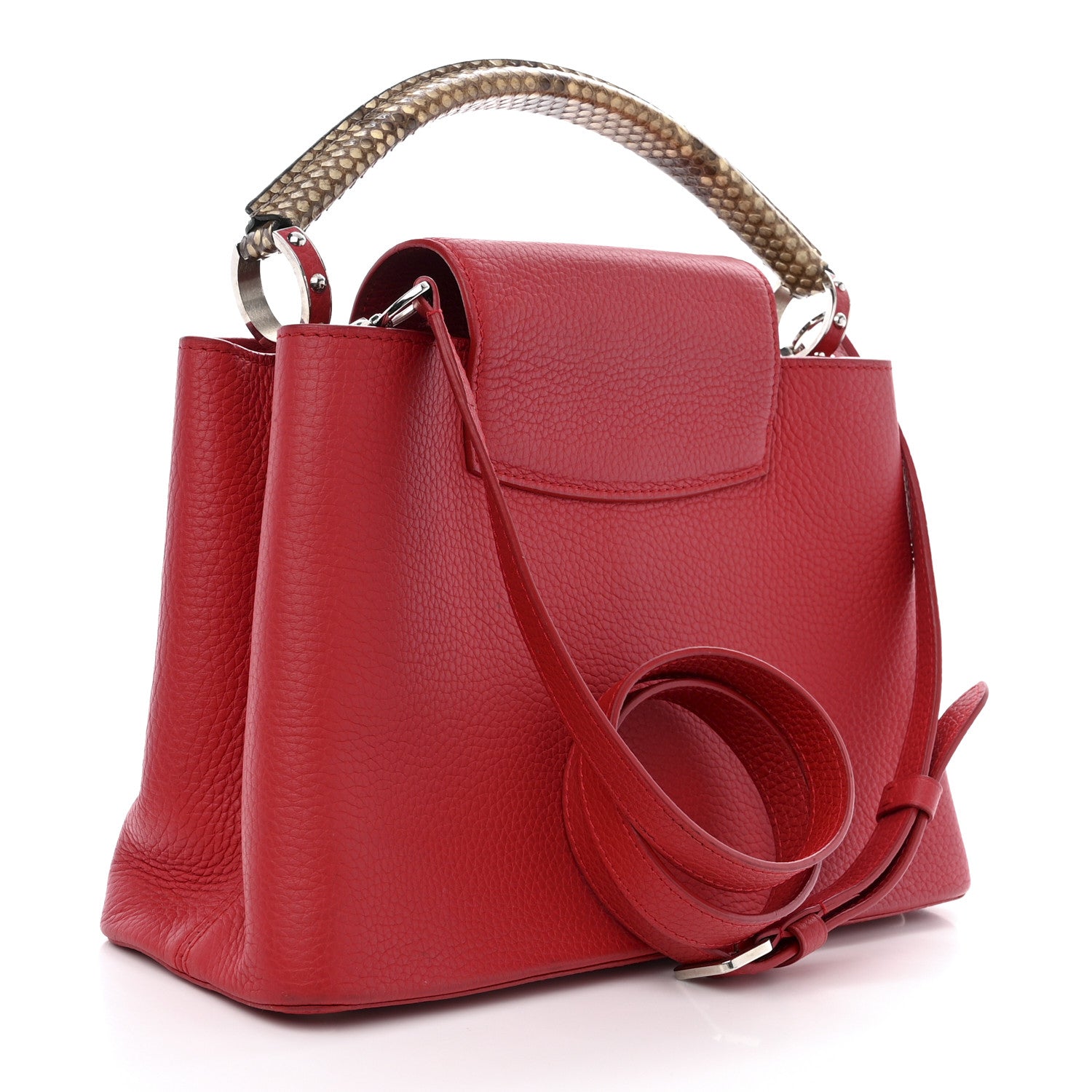 Louis Vuitton Taurillon Snakeskin Capucines PM Rubis 3 of 12