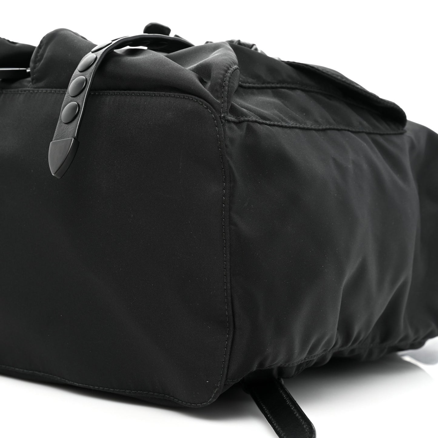 Nylon New Vela Monochrome Studded Backpack Black