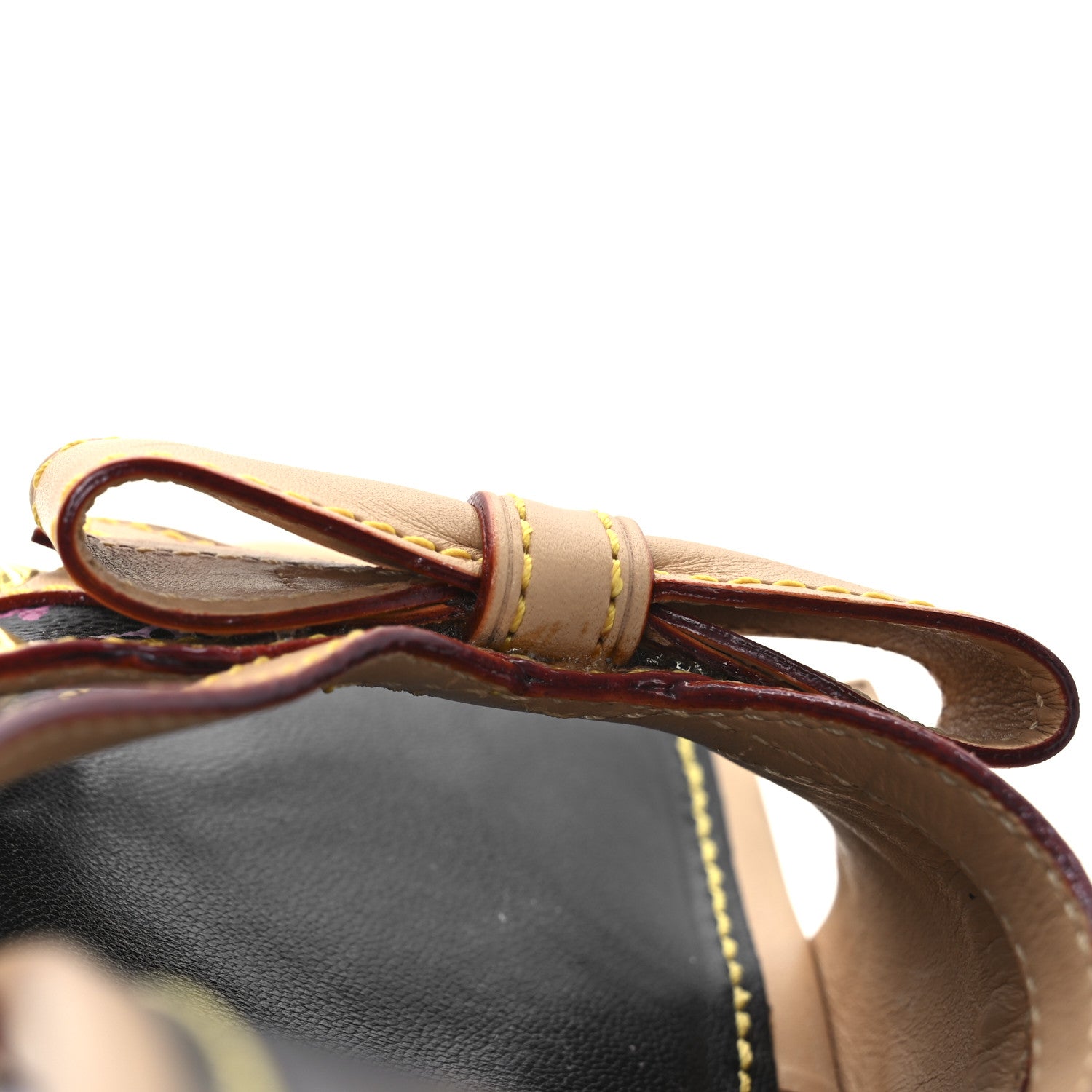 Louis Vuitton Monogram Multicolor Bow Wedge Sandals 38.5 Black 13 of 15