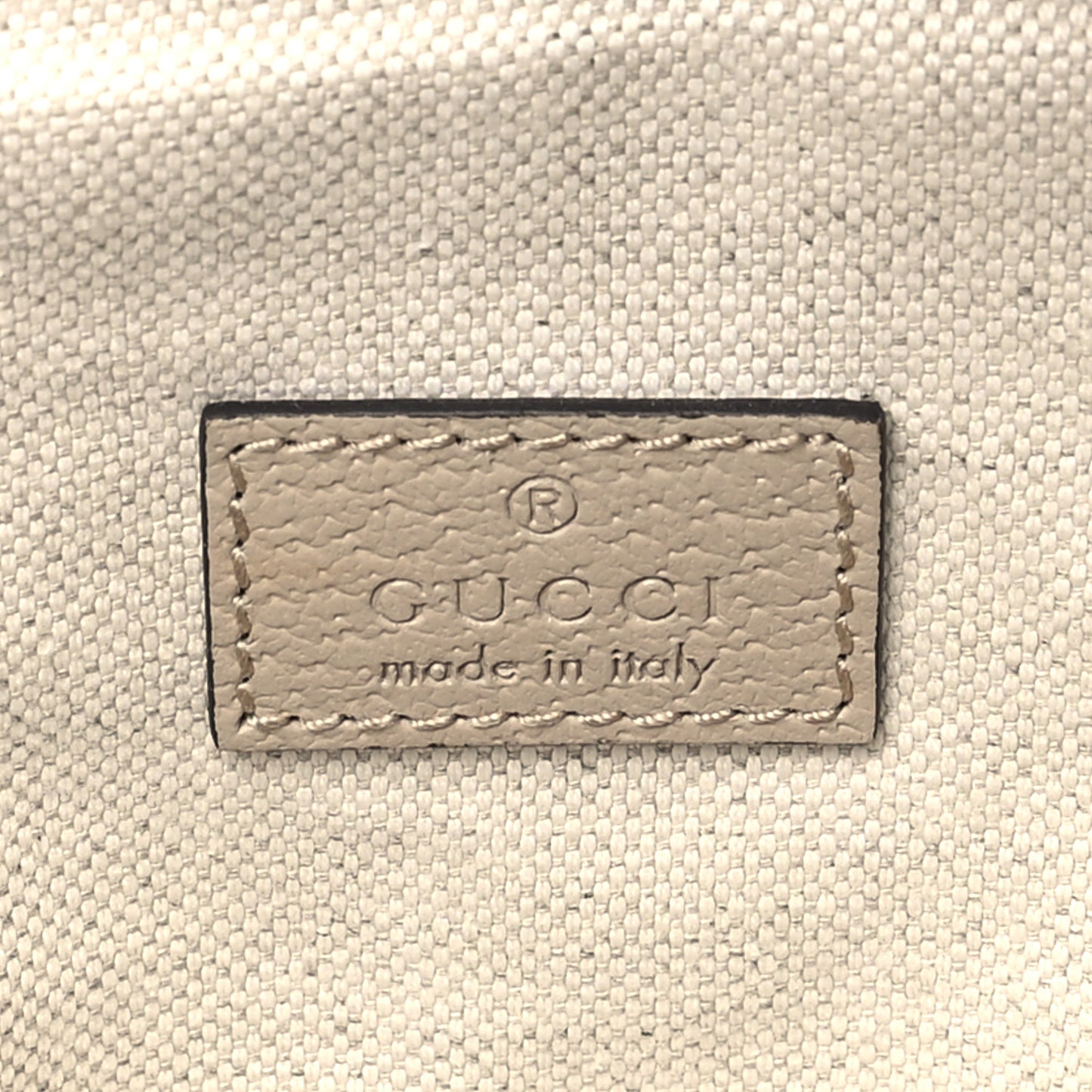 GG Supreme Monogram Textured Calfskin Web Retro Interlocking G Belt Bag Beige Mystic White Oatmeal