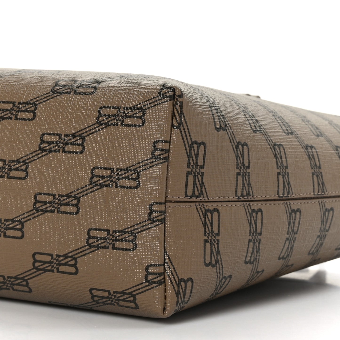 Coated Canvas BB Monogram Small Signature East West Shopper Bag Beige Brown