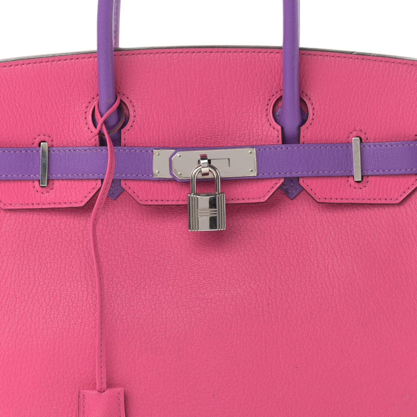 Chevre Bi-Color Horseshoe Birkin 30 Rose Shocking Iris