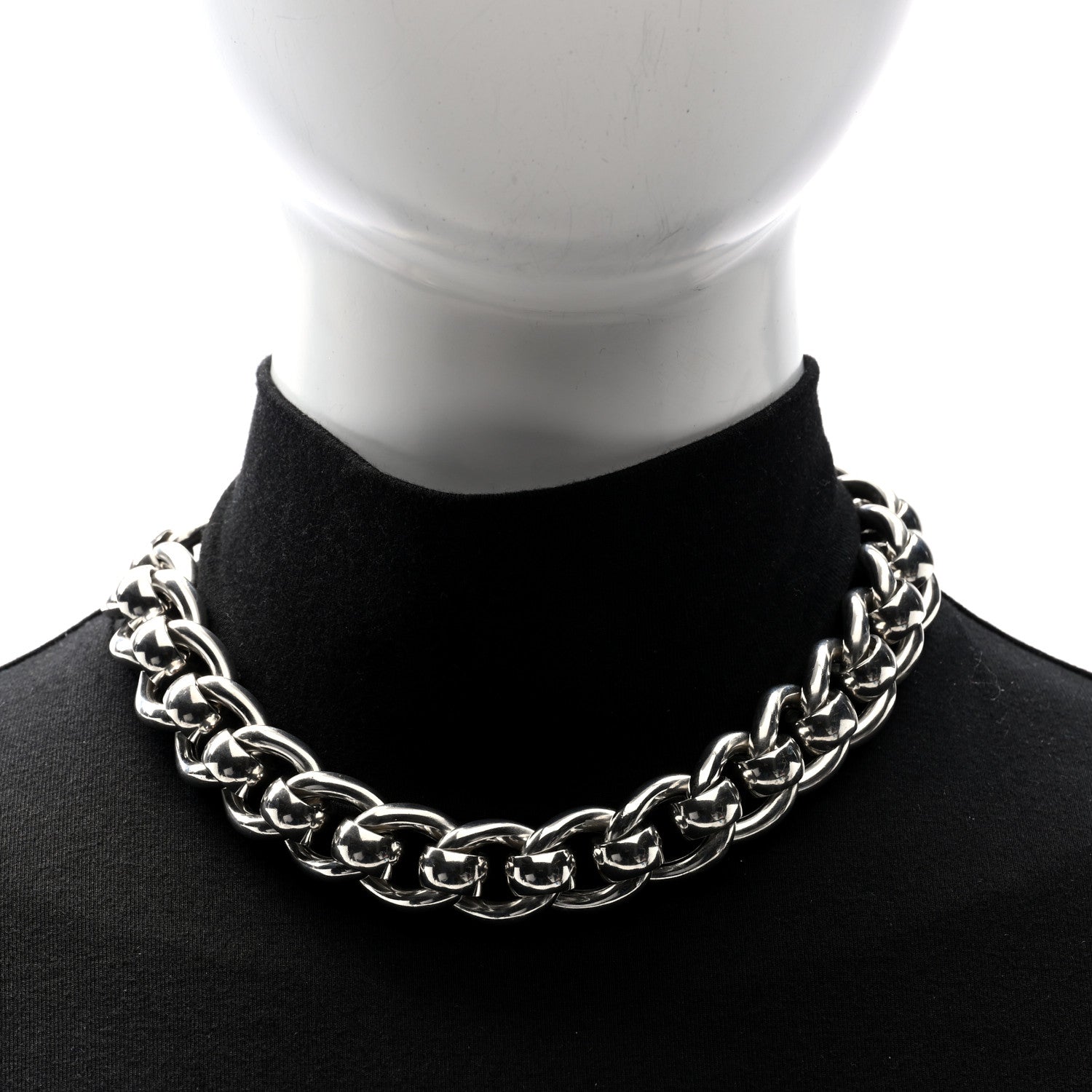 Bottega Veneta Sterling Silver Link Necklace 2 of 4