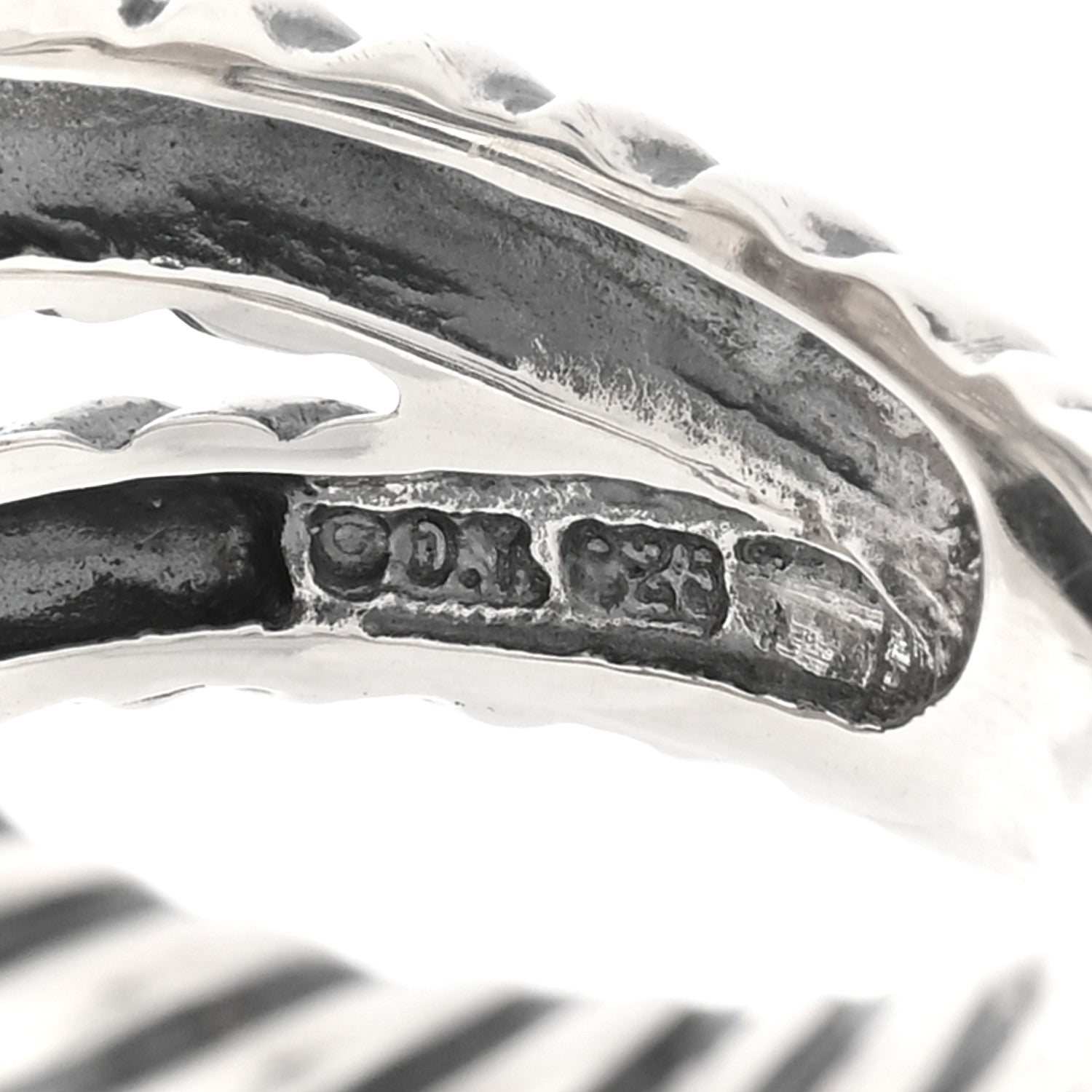 David Yurman Sterling Silver Diamond 11mm Albion Pave Ring 53 6.25 4 of 4