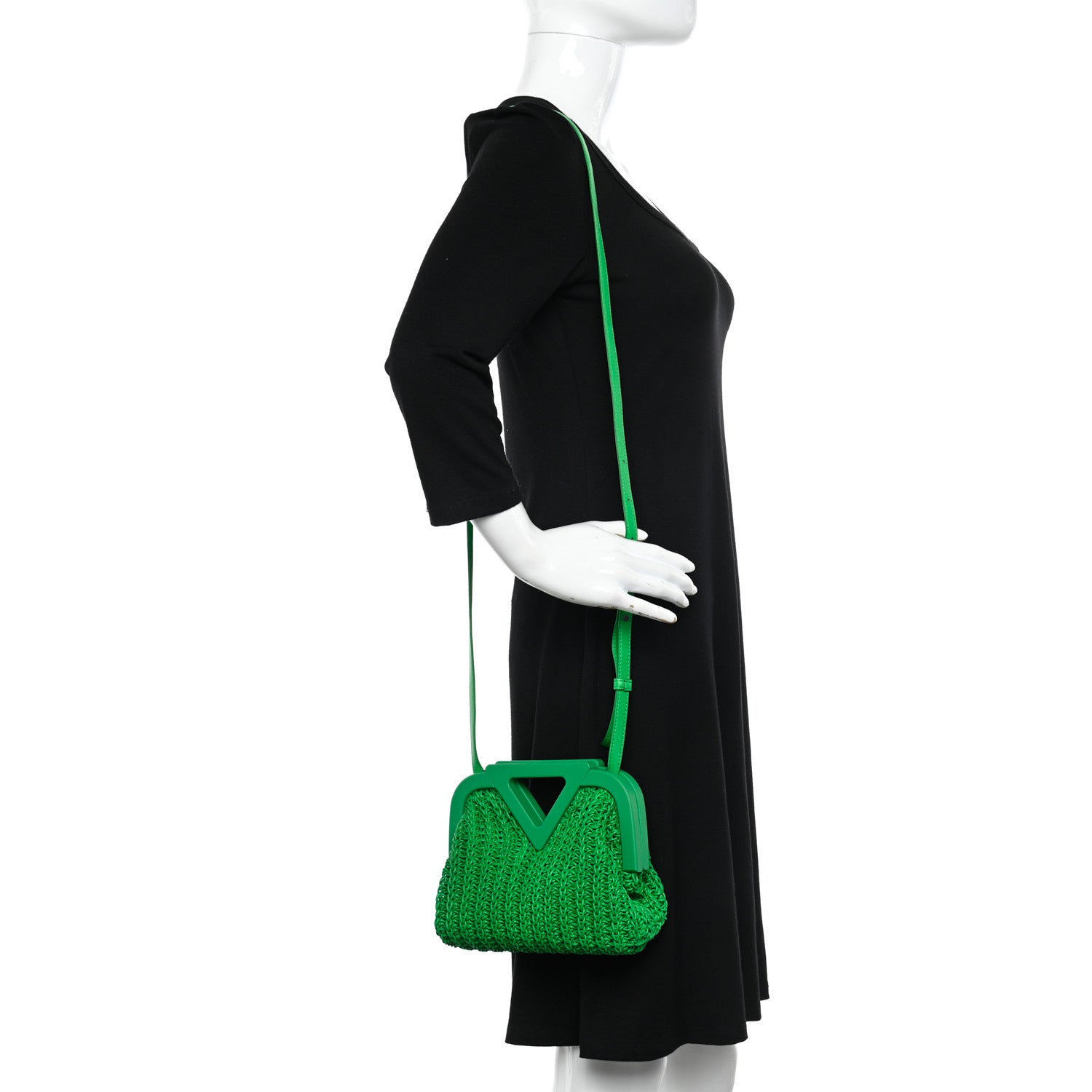Bottega Veneta Calfskin Crochet Small The Point Triangle Bag Parakeet 2 of 10