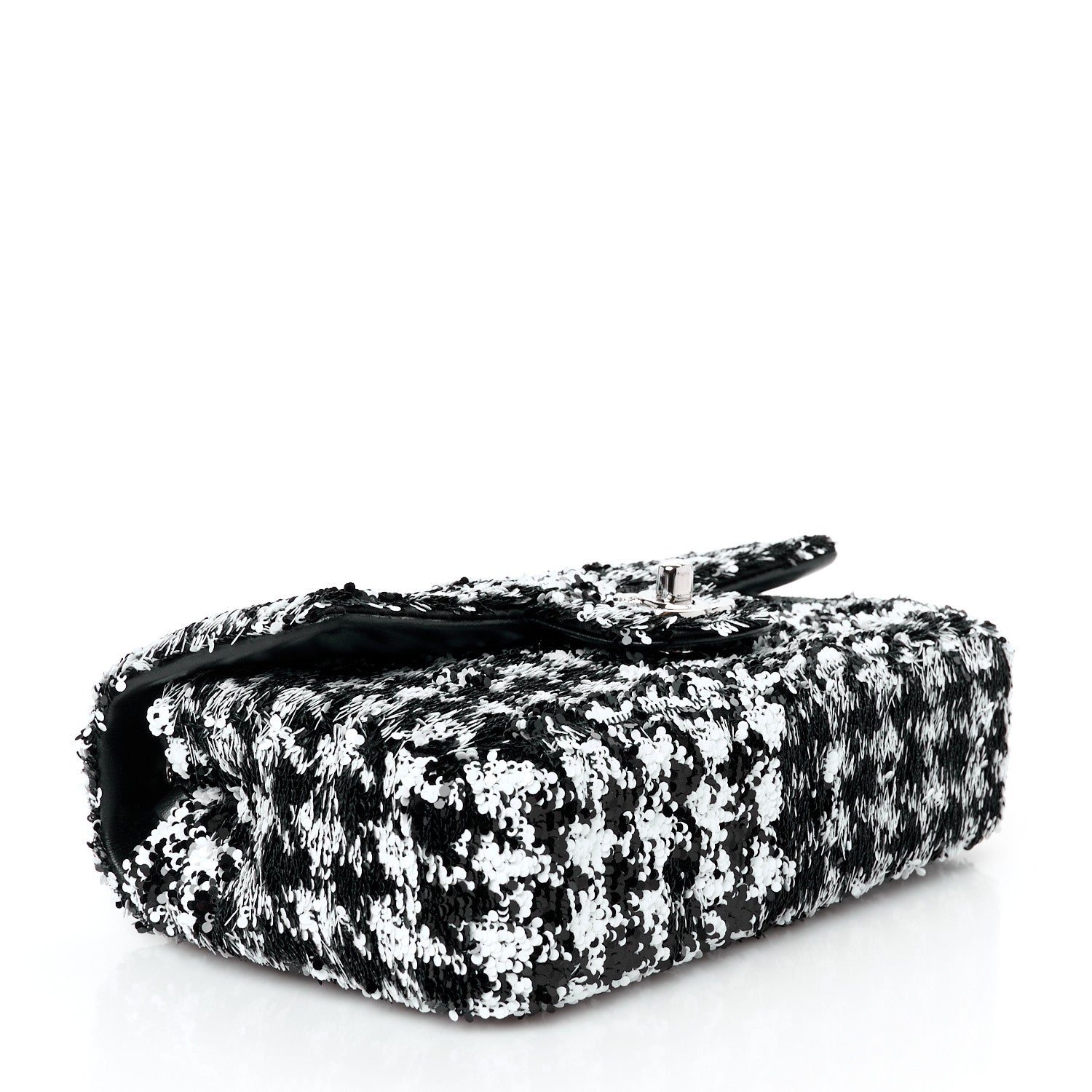 Chanel Sequin Houndstooth Small Flap Black White 4 of 12