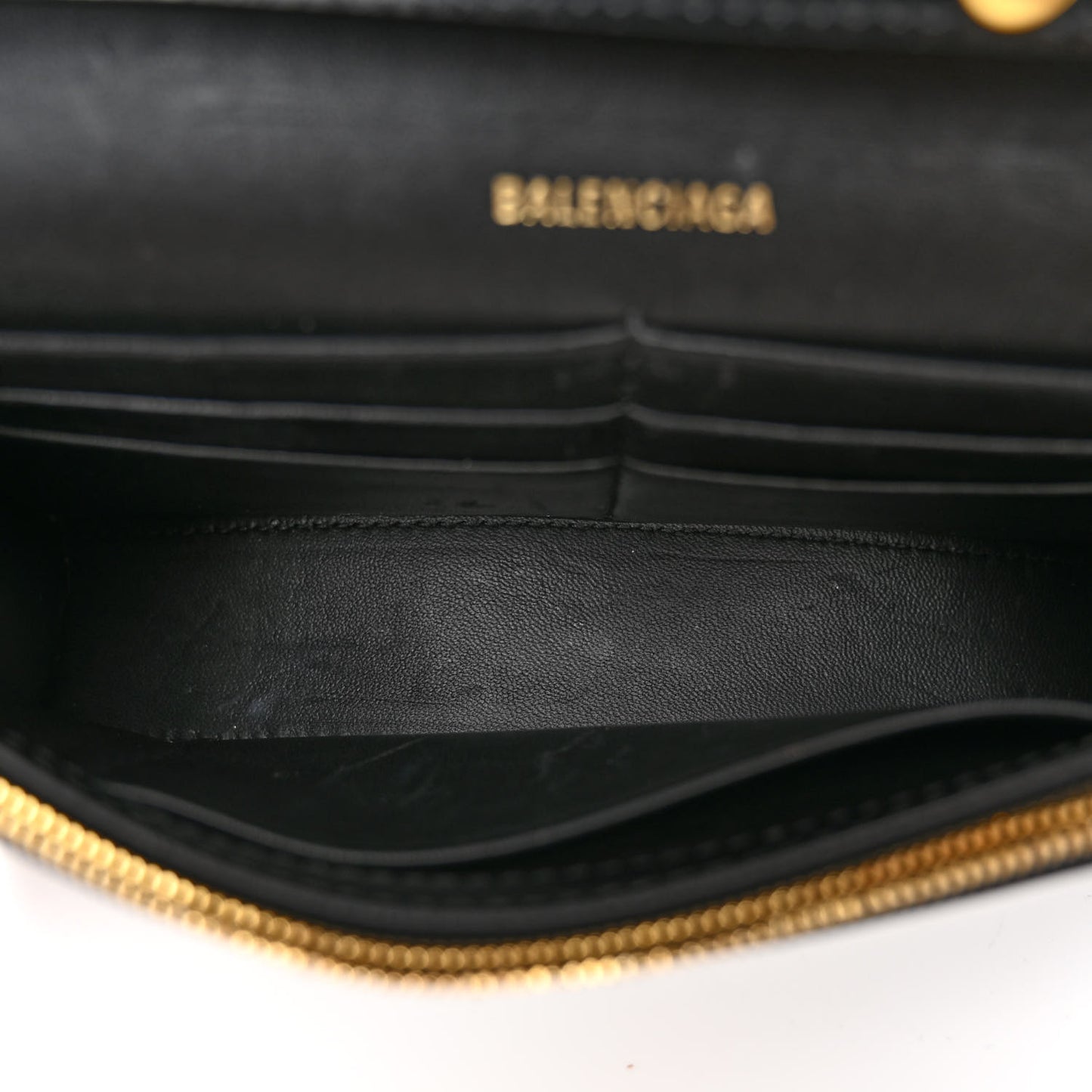 Shiny Box Calfskin Hourglass Chain Bag Black