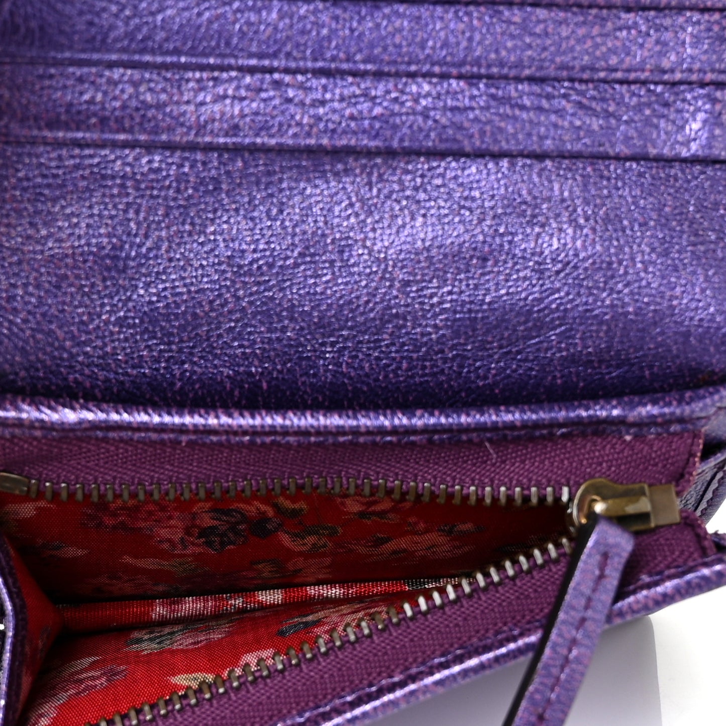 Laminated Nappa Trapuntata Zumi Card Case Rosso Fuxia Bizantin