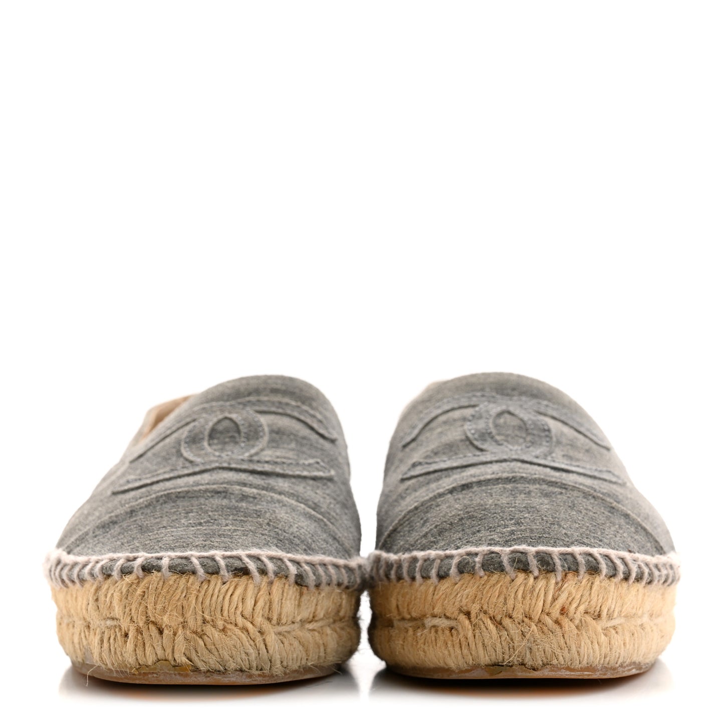 Striated Suede Espadrilles 37 Dark Grey