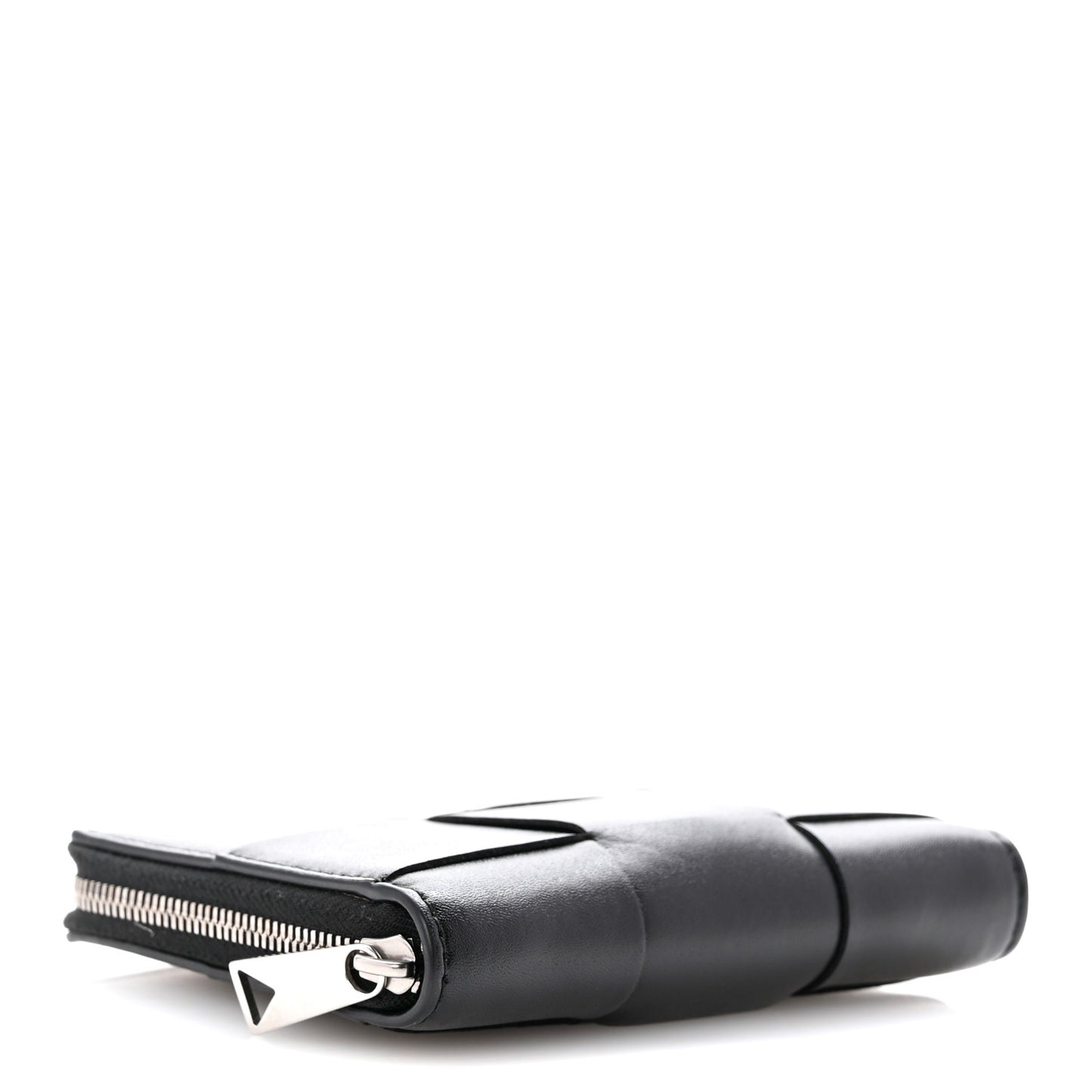 Calfskin Maxi Intreccio Zip Around Wallet Black