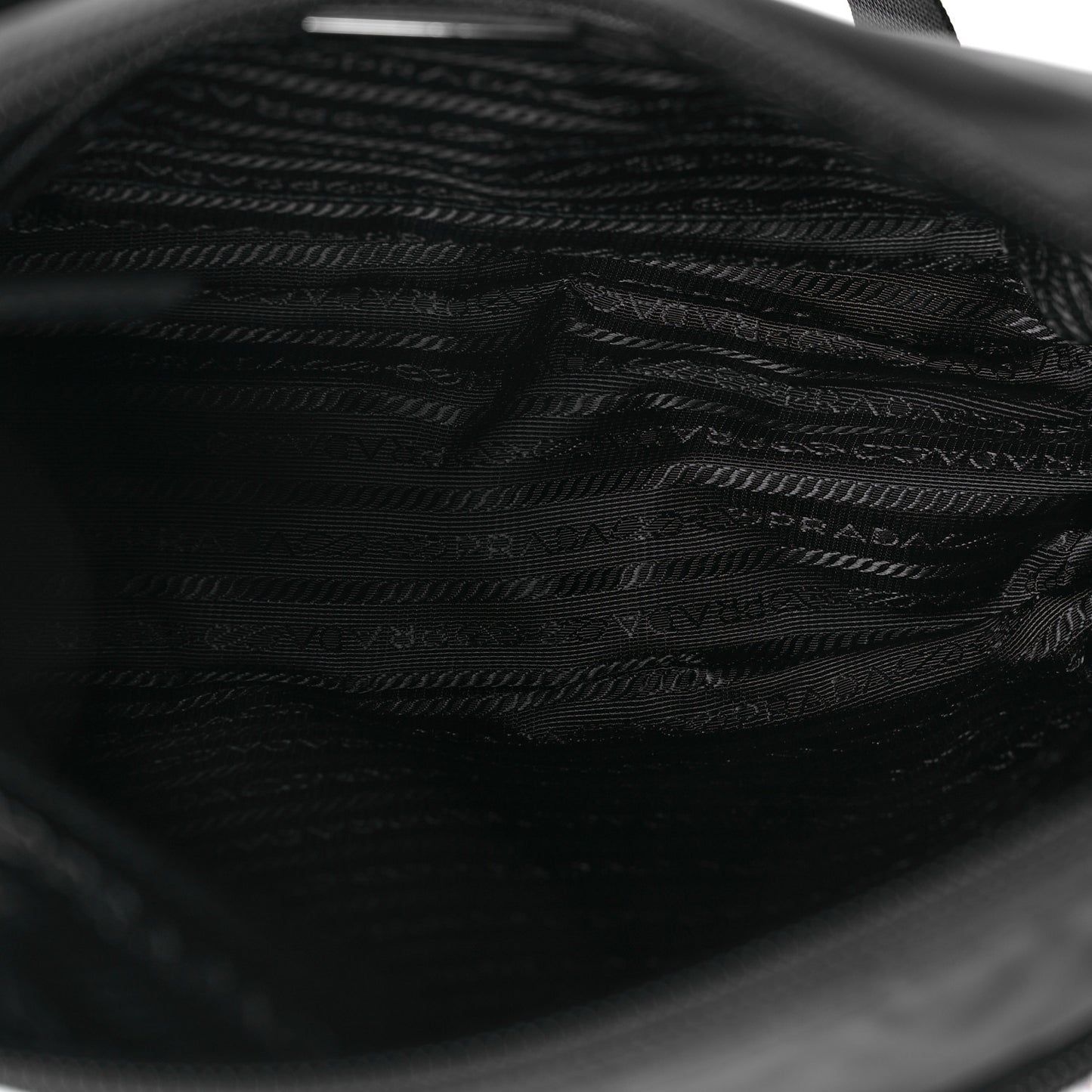 Re-Nylon Vela Saffiano Pocket Double Zip Messenger Bag Black