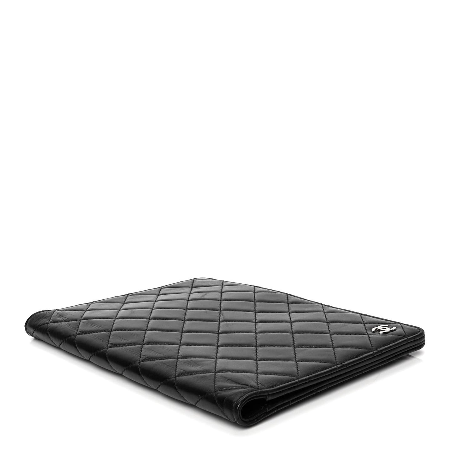 Lambskin Quilted Large Agenda Cover Black
