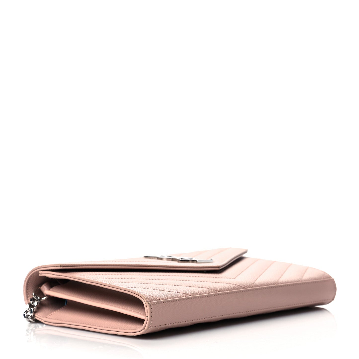 Grain De Poudre Matelasse Chevron Monogram Chain Wallet Pale Pink