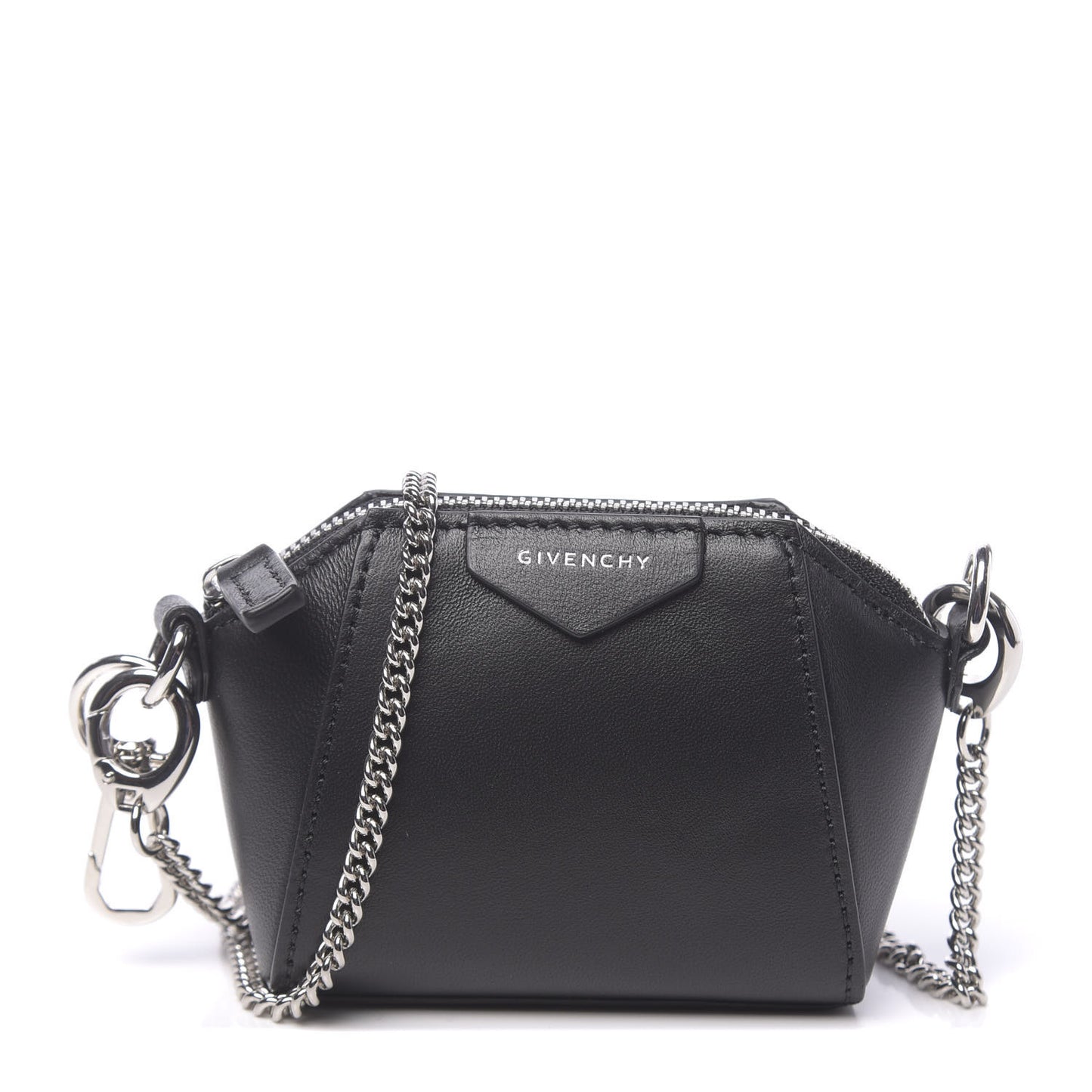 Lambskin Baby Antigona with Chain Black