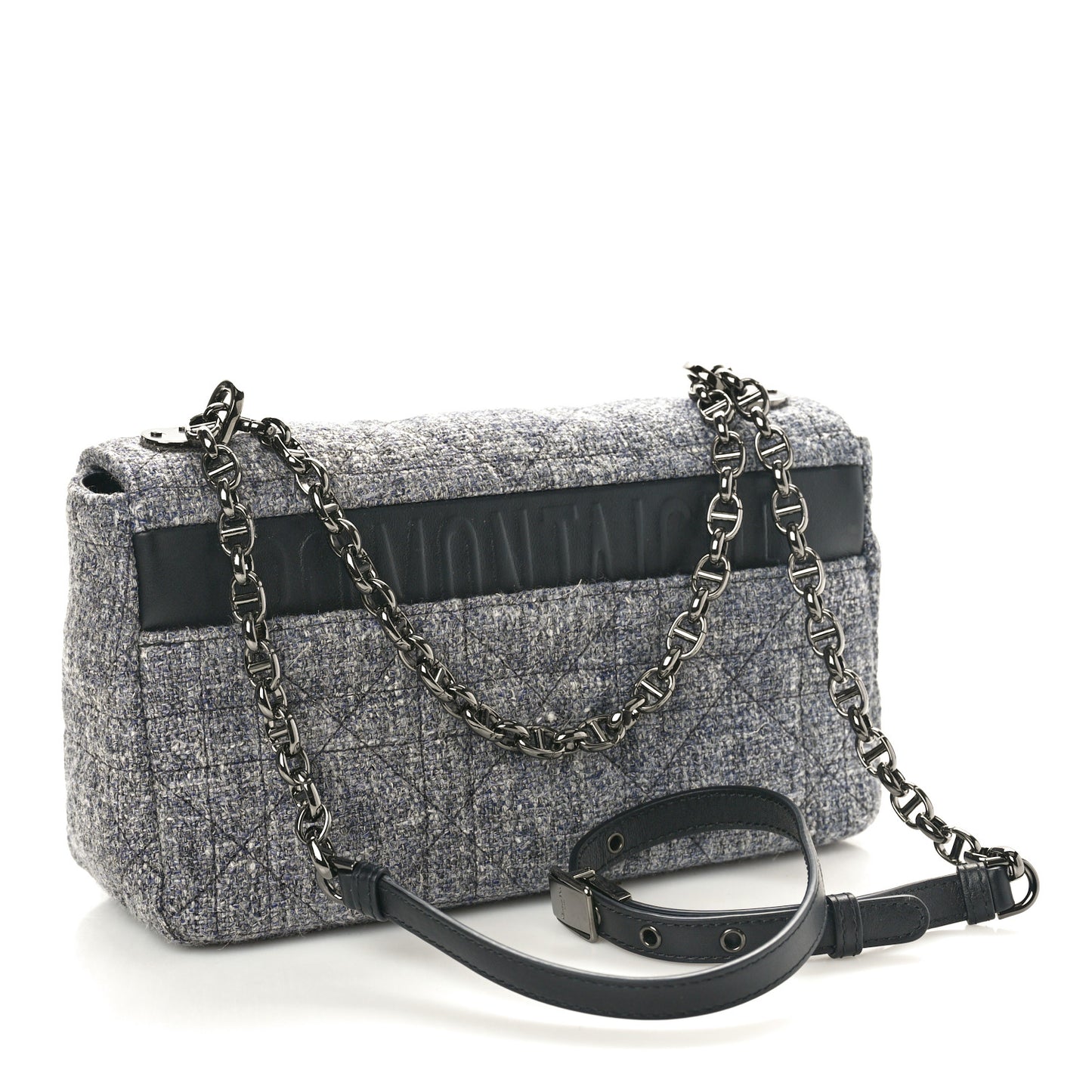 Tweed Macrocannage Medium Caro Bag Black