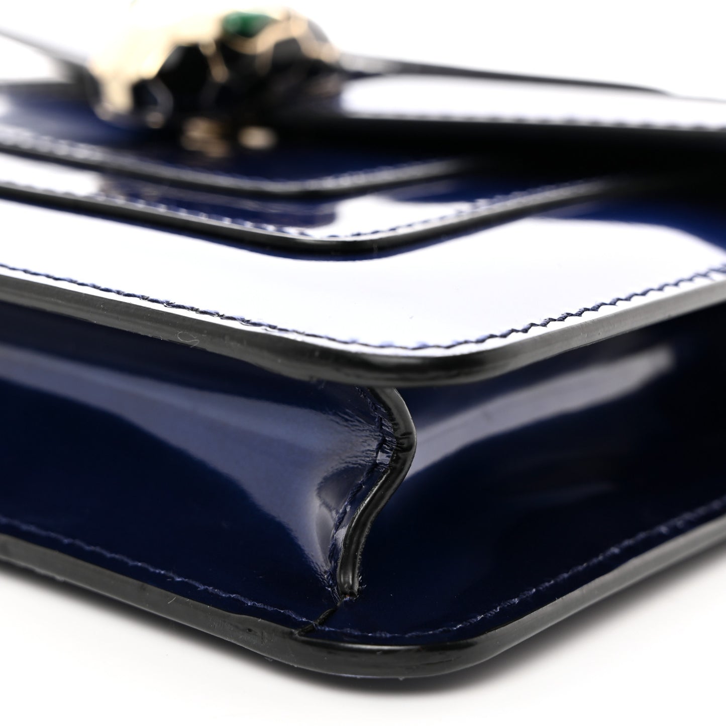 Metallic Calfskin Small Serpenti Forever Snake Strap Crossbody Bag Blue