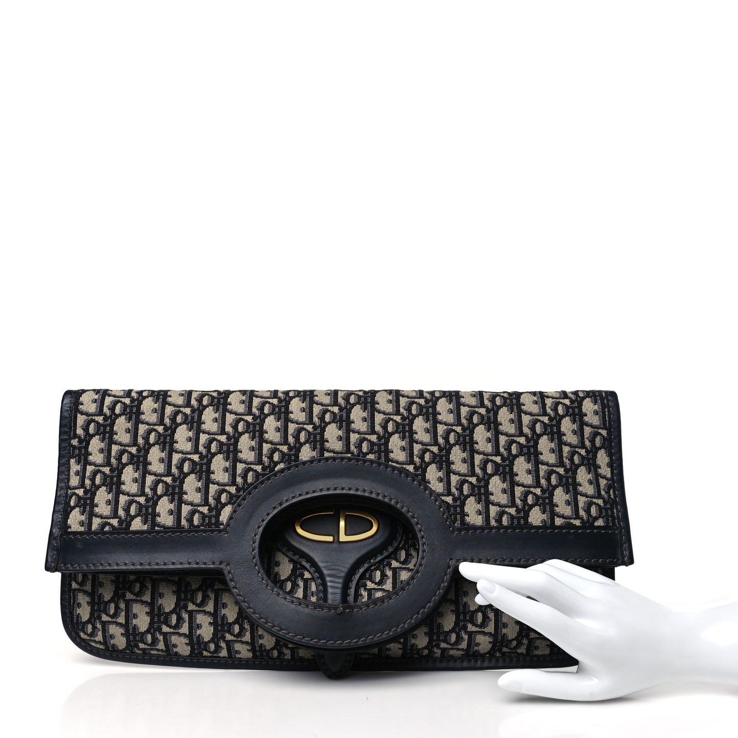Oblique Fold Over Clutch Blue