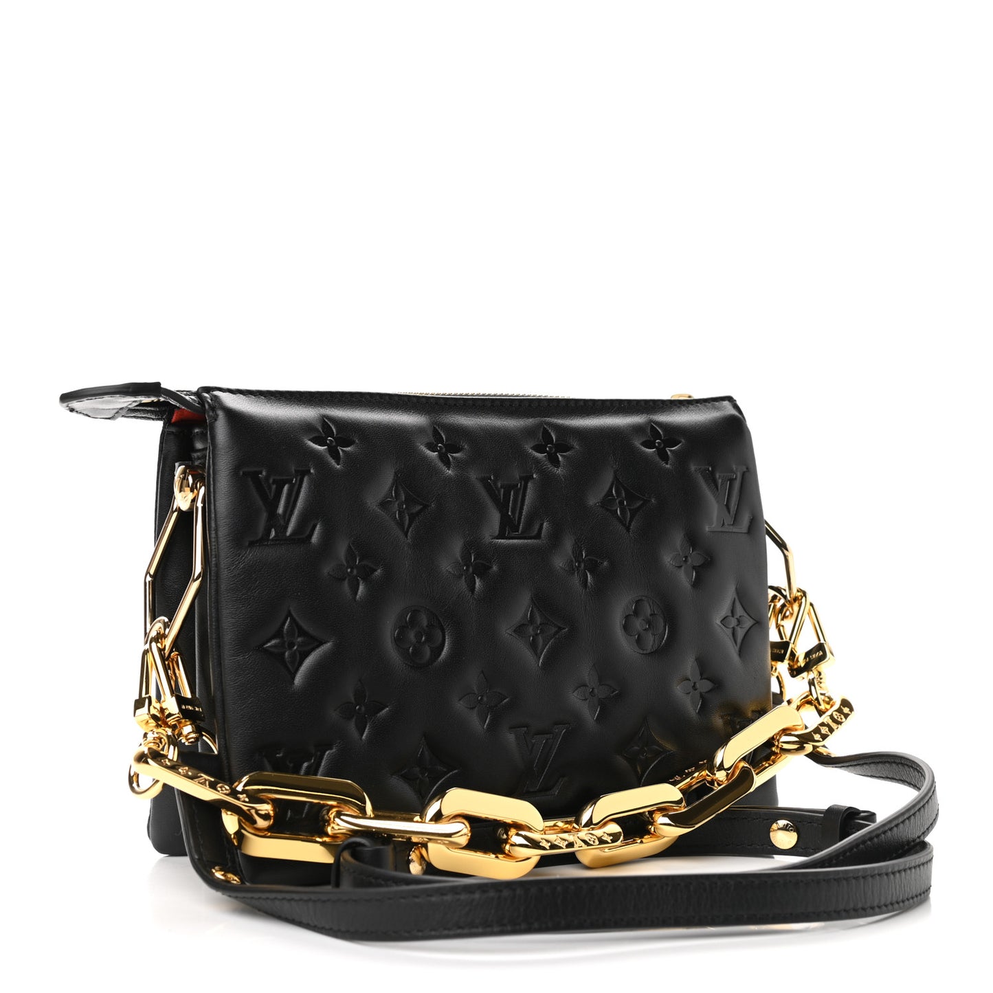 Lambskin Embossed Monogram Coussin BB Black