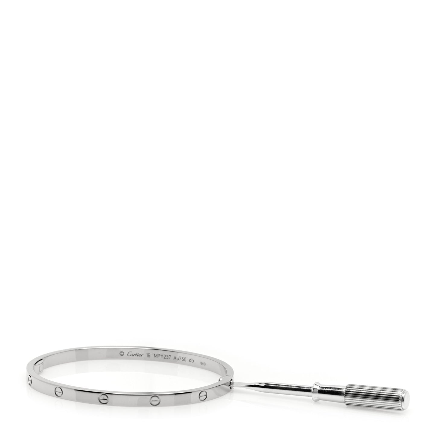 18K White Gold Small LOVE Bracelet 16