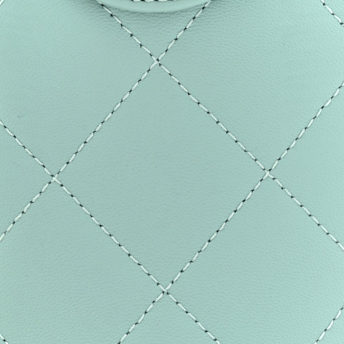 Lambskin Resin Elegant Chain Vanity Case Light Blue