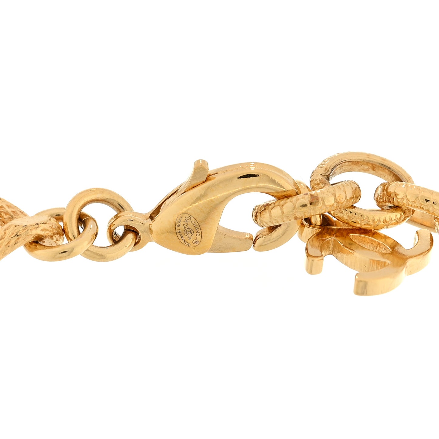 Crystal CC Chain Link Bracelet Gold
