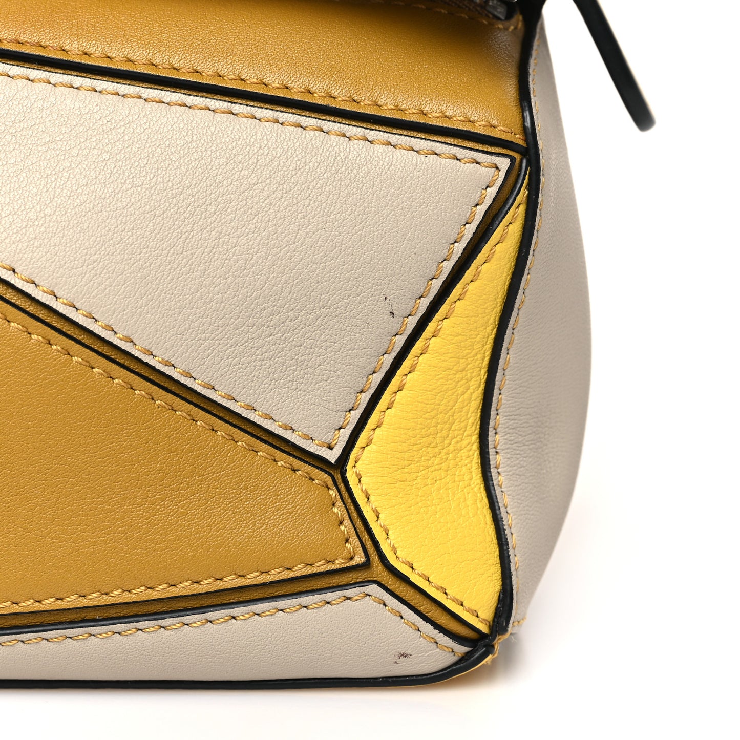 Grained Calfskin Mini Puzzle Bag Ocre Yellow