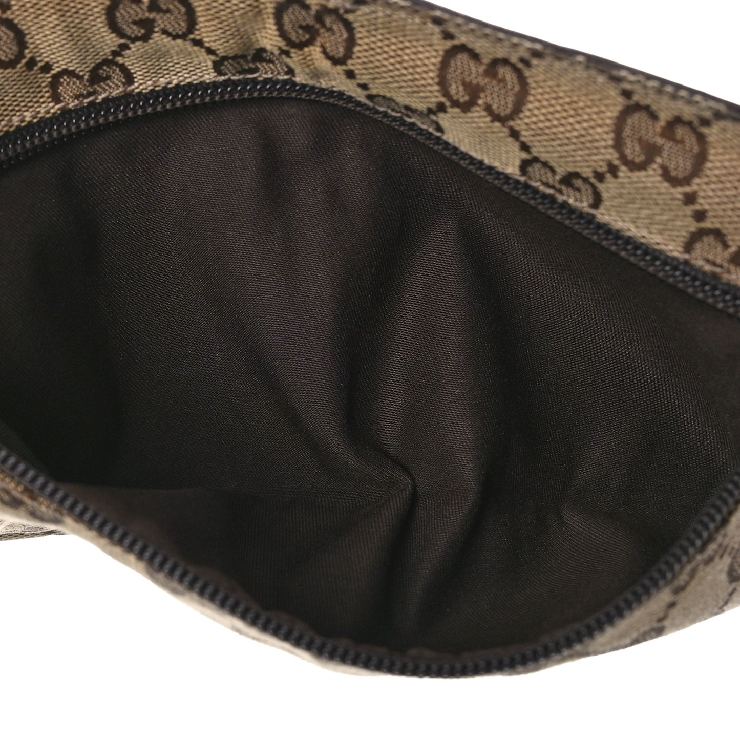 GG Monogram Web Double Pocket Belt Bag Dark Brown