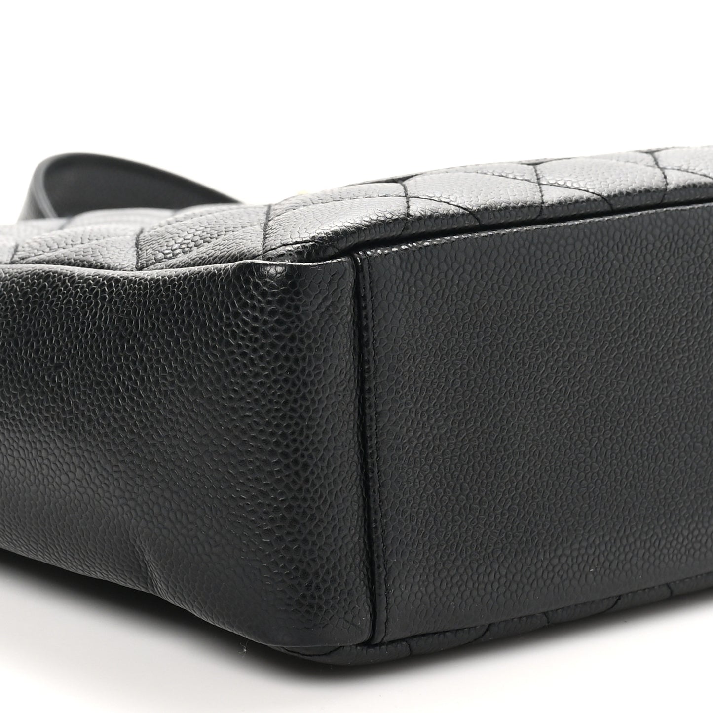 Caviar Quilted Petit Shopping Tote PST Black