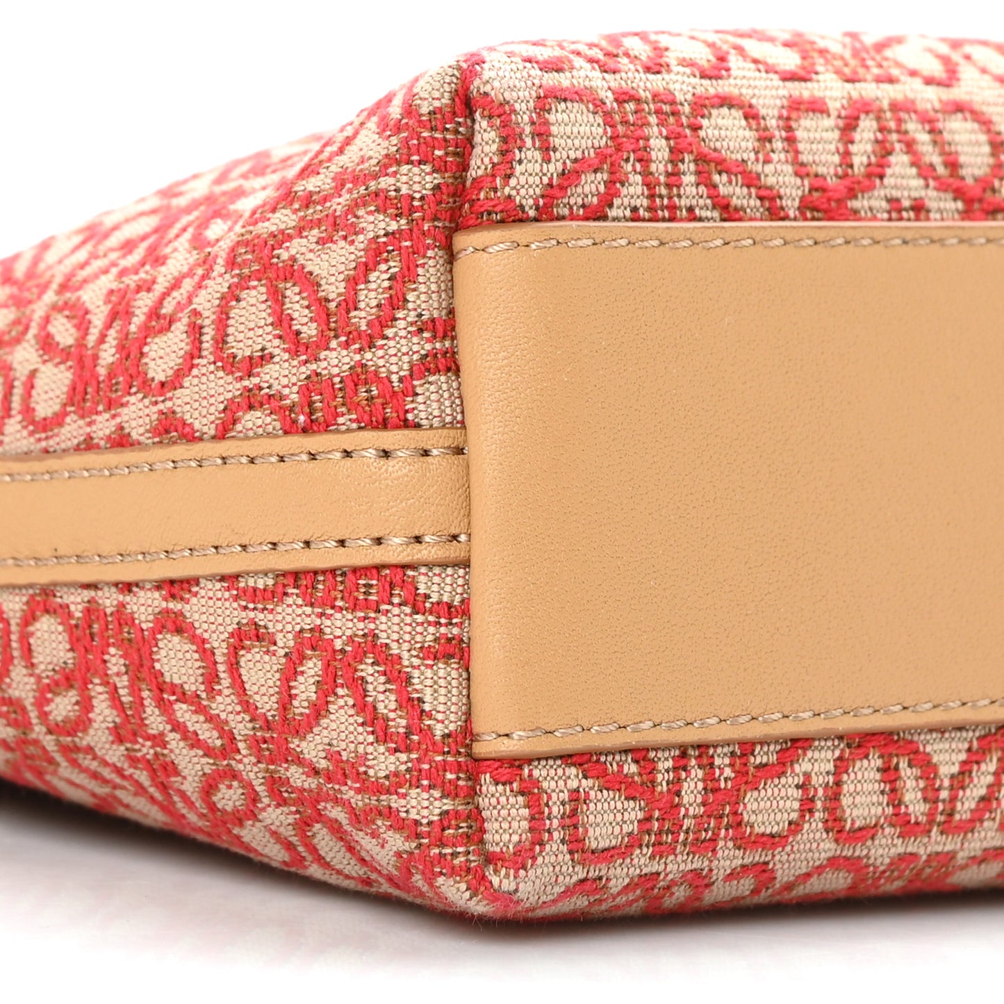 Jacquard Anagram Calfskin Mini Flamenco Knot Clutch Red Warm Desert