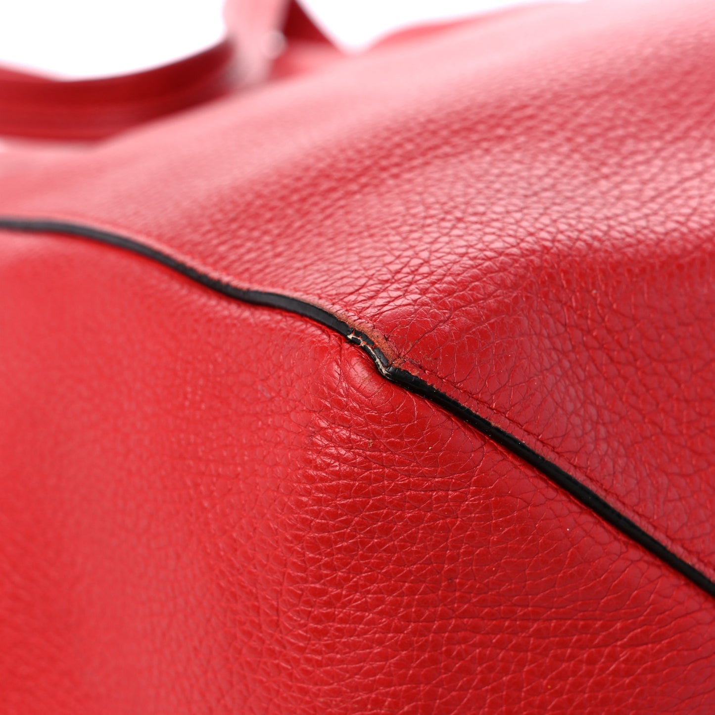 Grained Calfskin Medium Horizontal Cabas Phantom Coquelicot