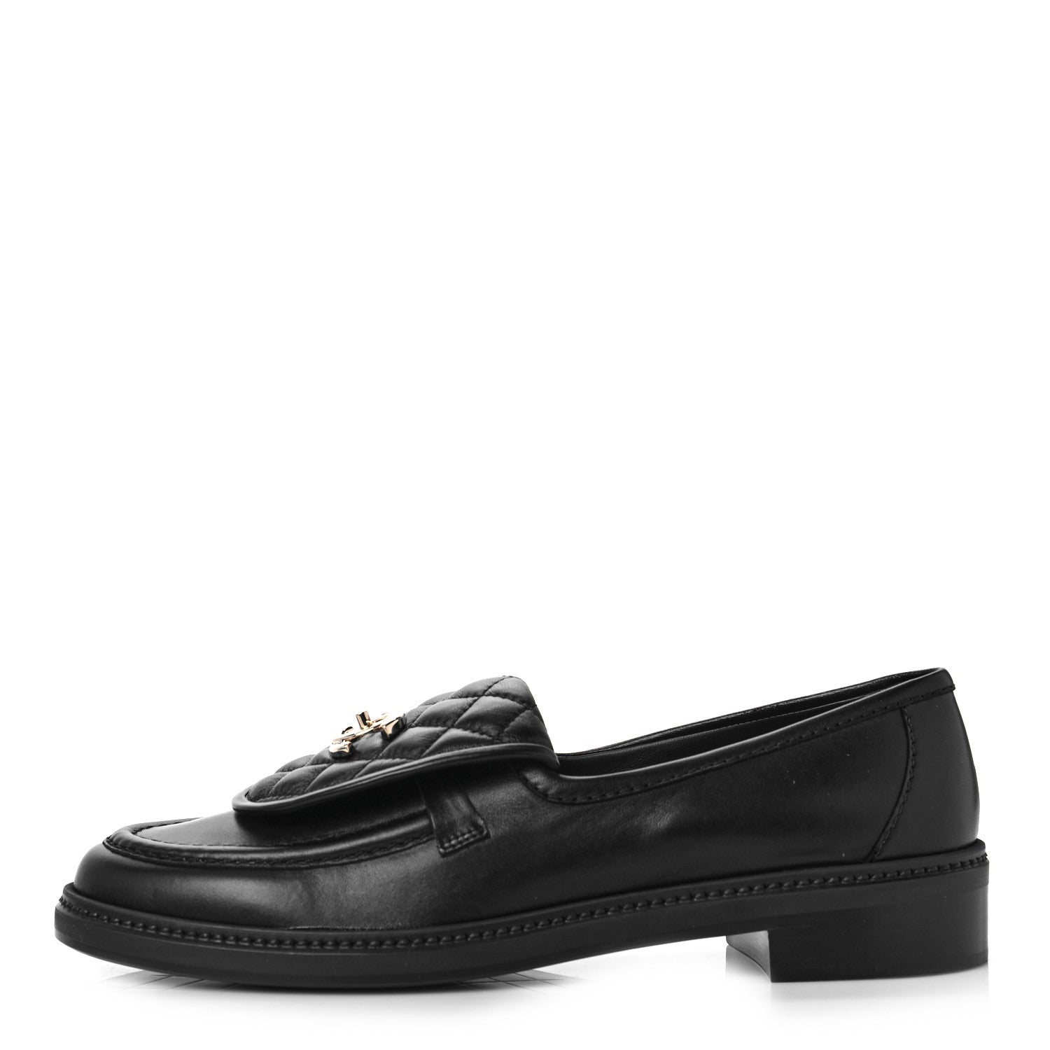 Chanel Lambskin Quilted CC Turnlock Loafers 41.5 Black 1 of 9