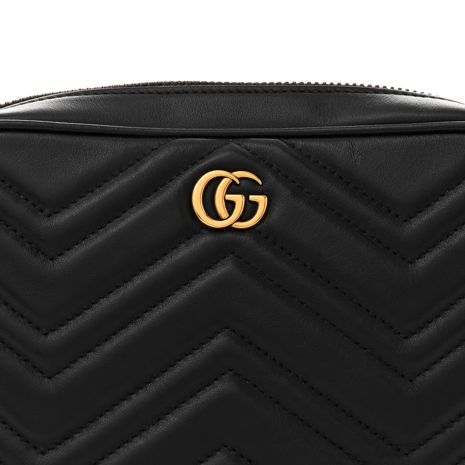 Gucci Calfskin Matelasse Mens GG Marmont Belt Bag 80 32 Black 8 of 13