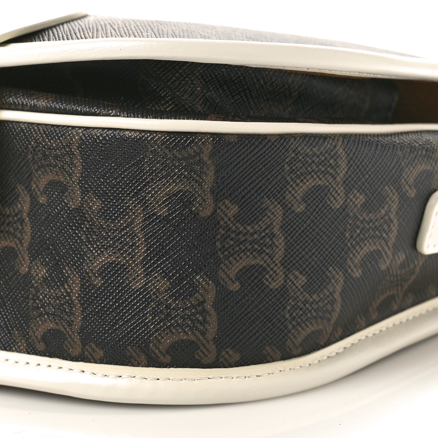 Celine Triomphe Canvas Medium Folco Bag White 9 of 10