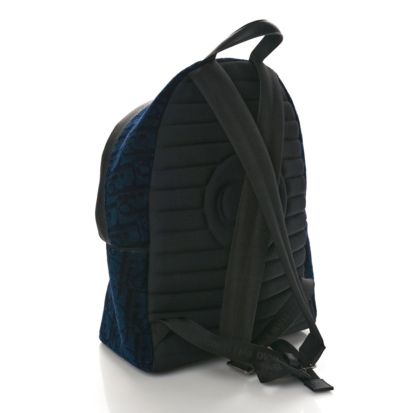 Oblique Velvet Calfskin Backpack Navy