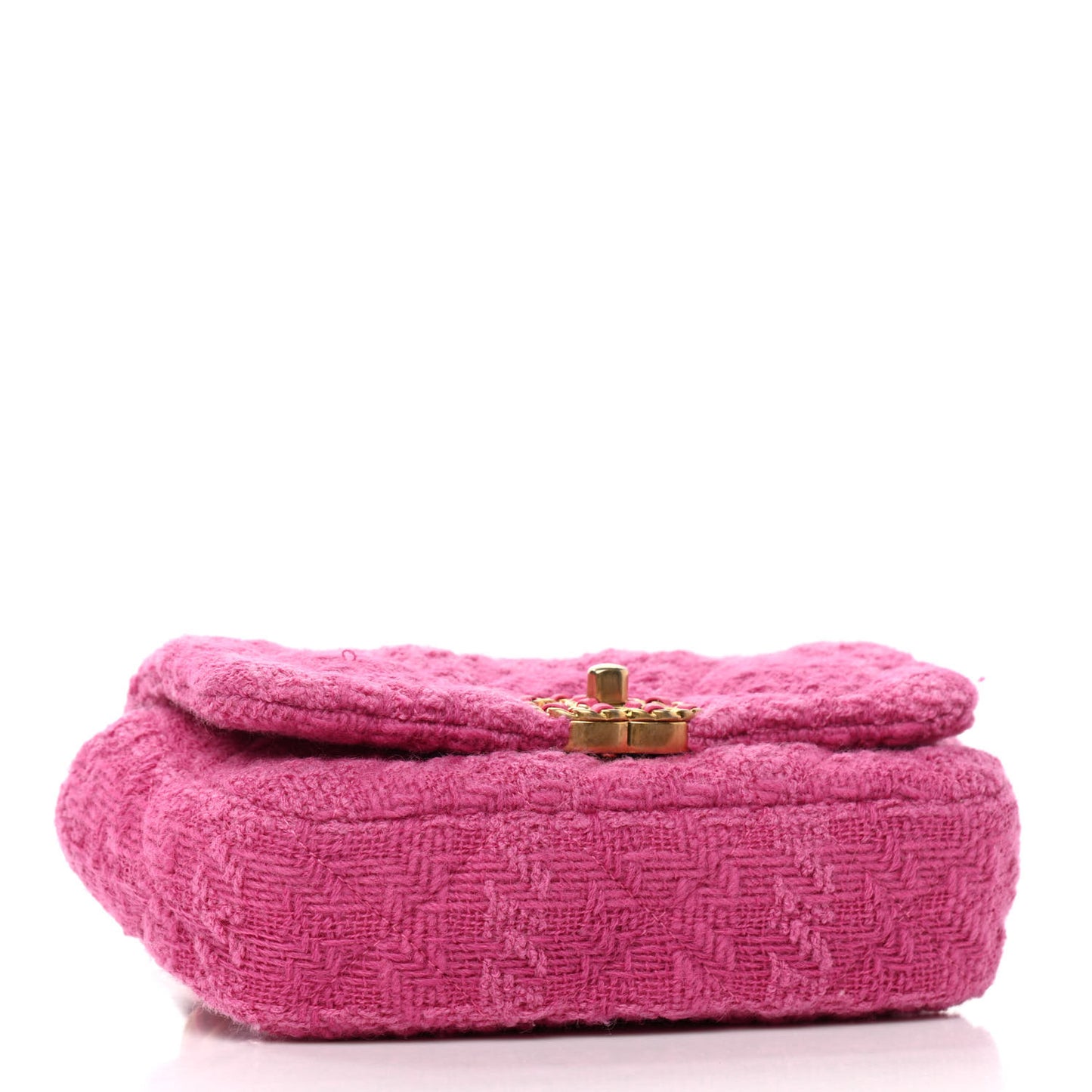 Tweed Quilted Chanel 19 Waist Bag Pink