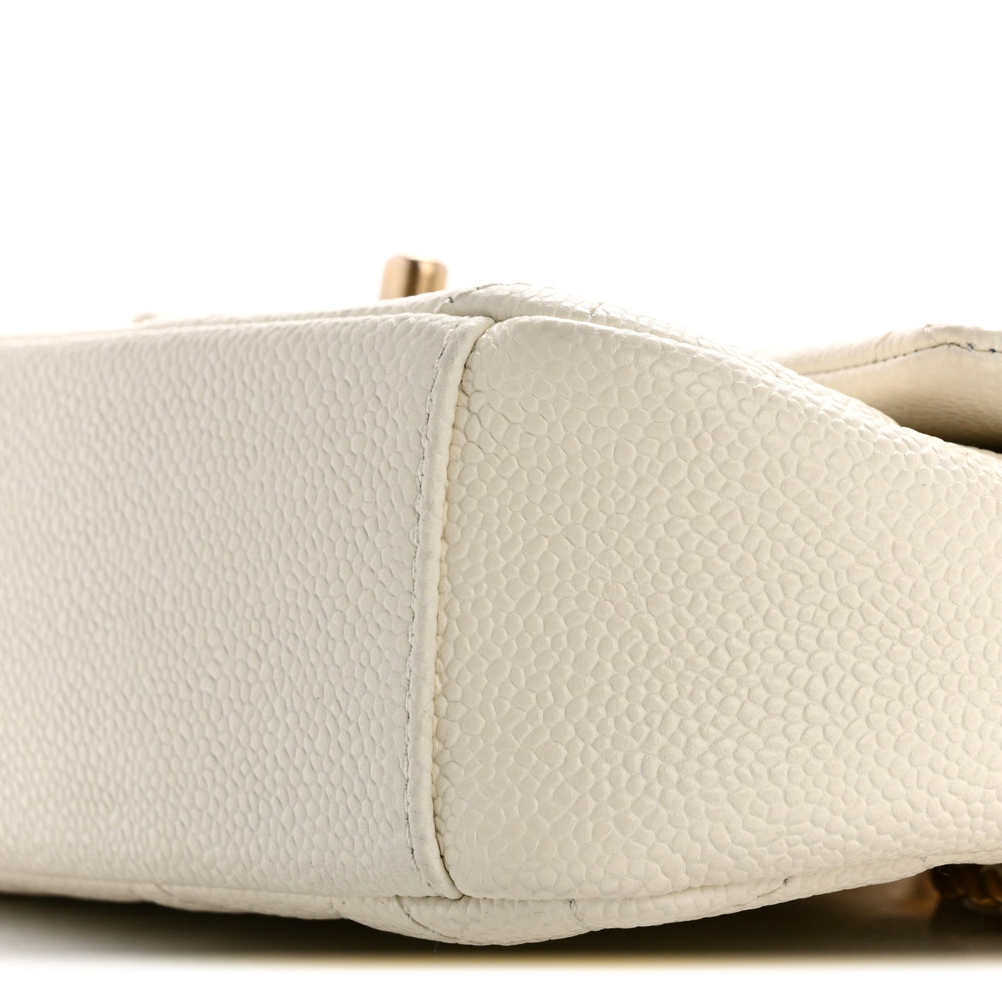 Caviar Quilted Mini Chain Soul Flap White