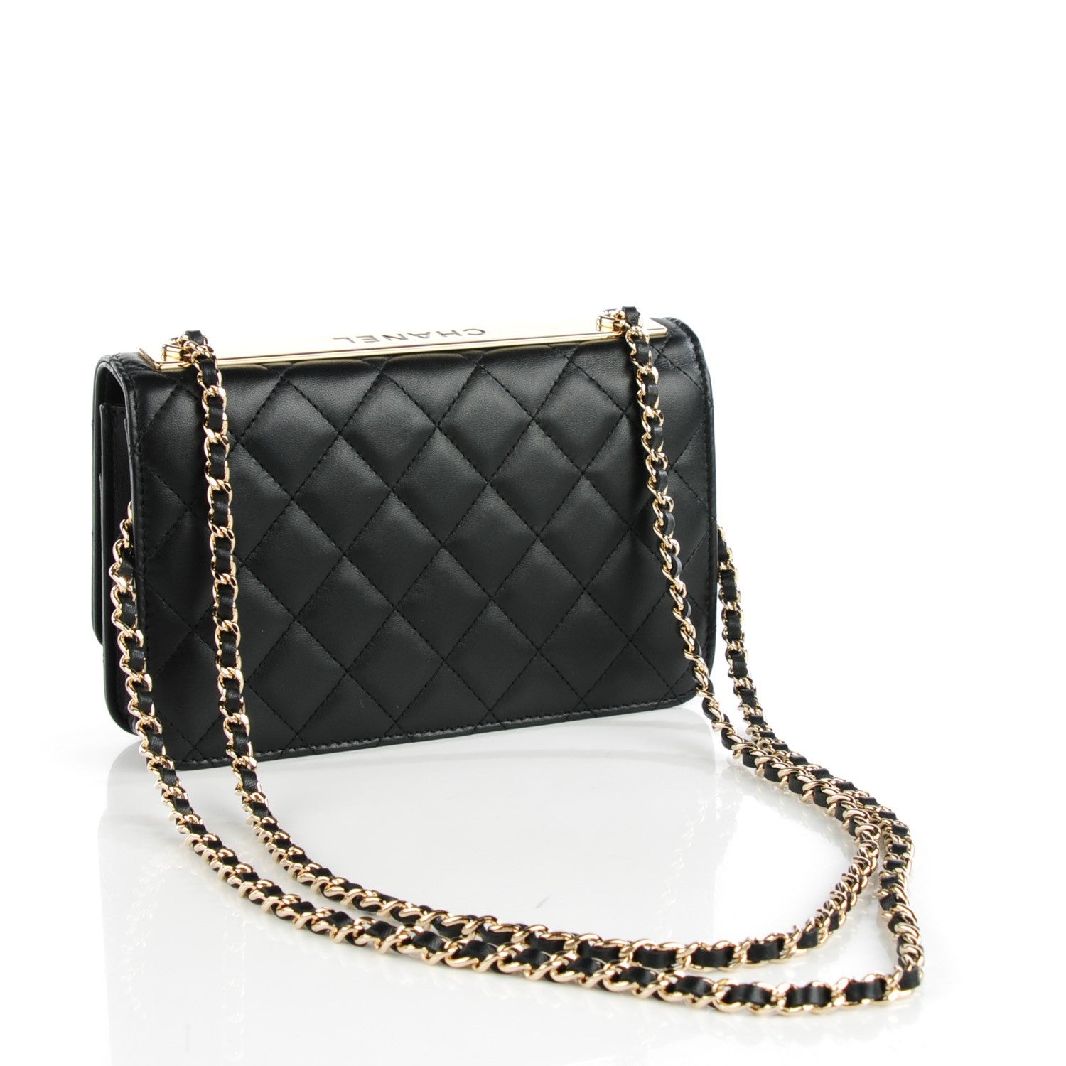 Chanel Lambskin Quilted Trendy CC Wallet On Chain WOC Black 3 of 9