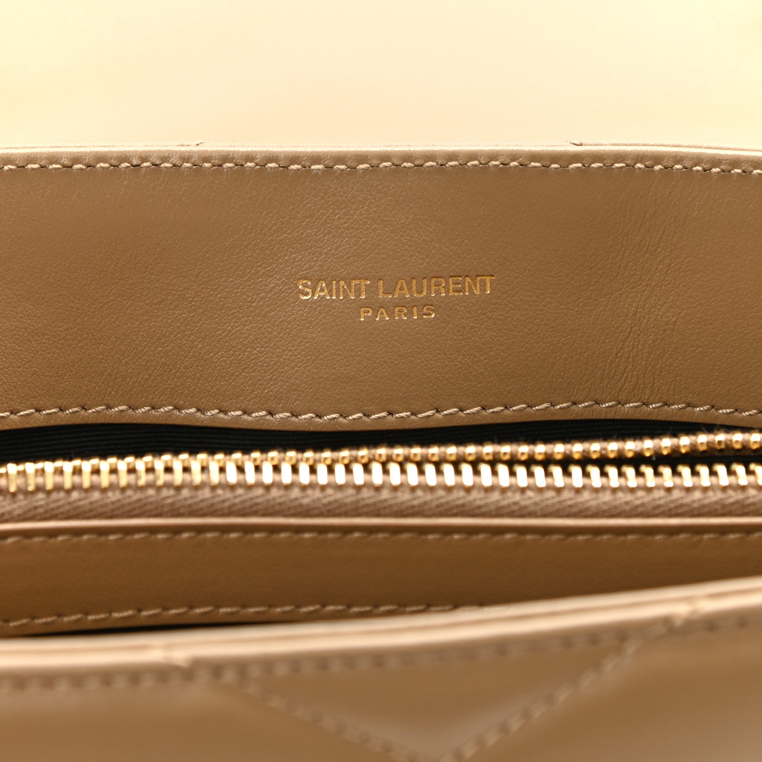 Saint Laurent Calfskin Y Quilted Monogram Small Loulou Chain Satchel Dark Beige 6 of 11